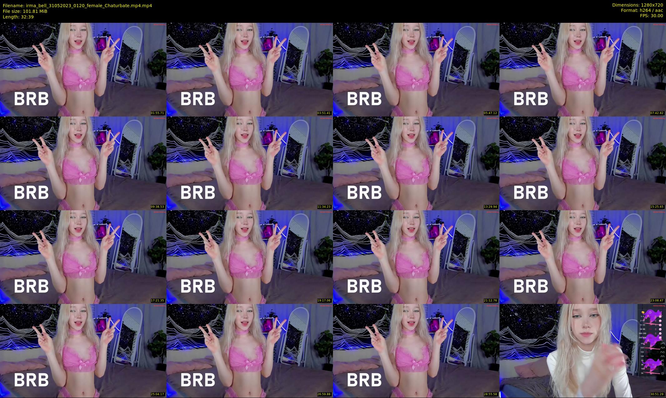 irma_bell — 33 minute Chaturbate female cam show recording, 720p, May 31, 2023