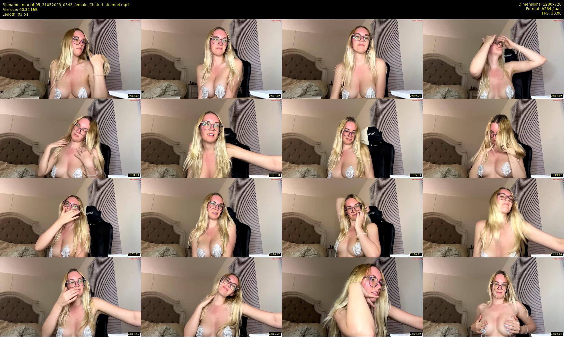 mariah95 — 4 minute Chaturbate female cam show recording, 720p, May 31, 2023