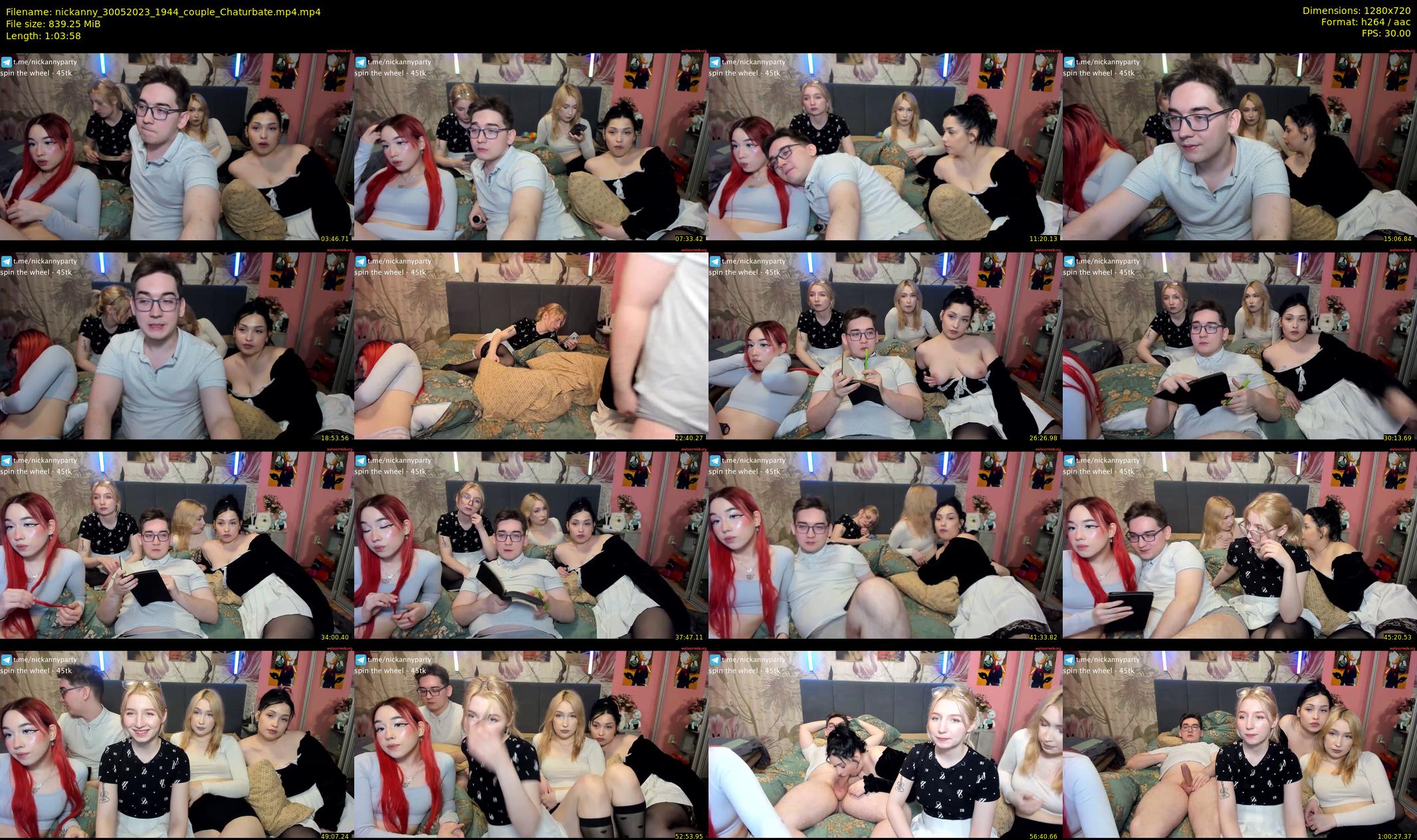 nickanny — 64 minute Chaturbate couple cam show recording, 720p, May 30, 2023