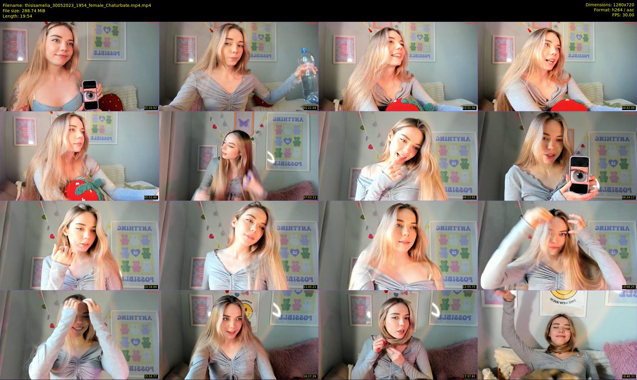 thisisamelia — 20 minute Chaturbate female cam show recording, 720p, May 30, 2023