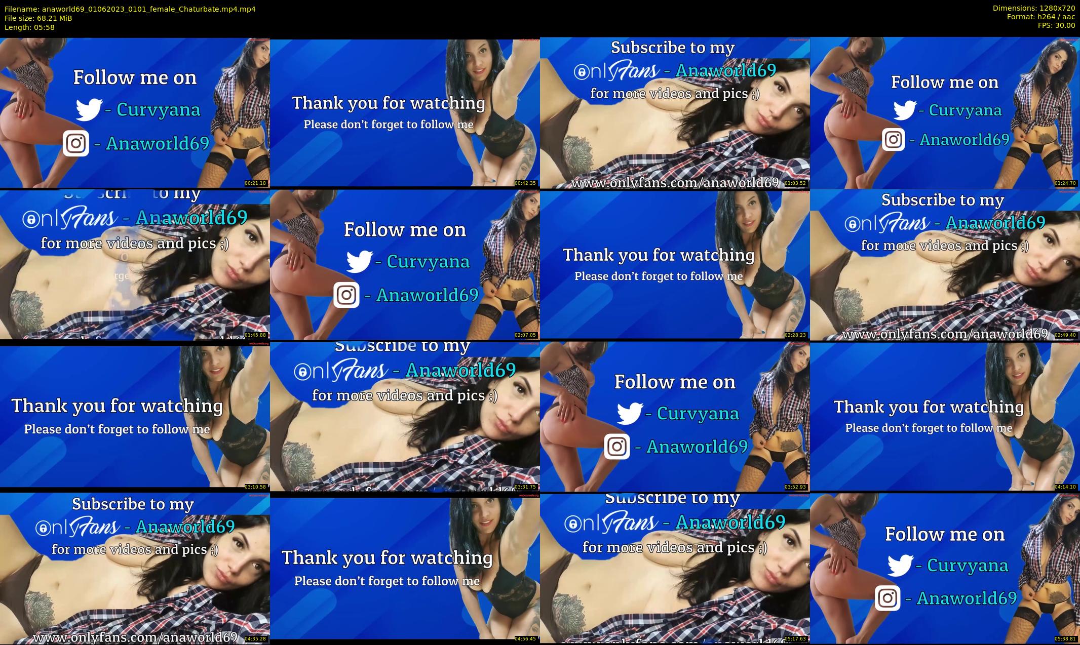 anaworld69 — 6 minute Chaturbate female cam show recording, 720p, Jun 1, 2023