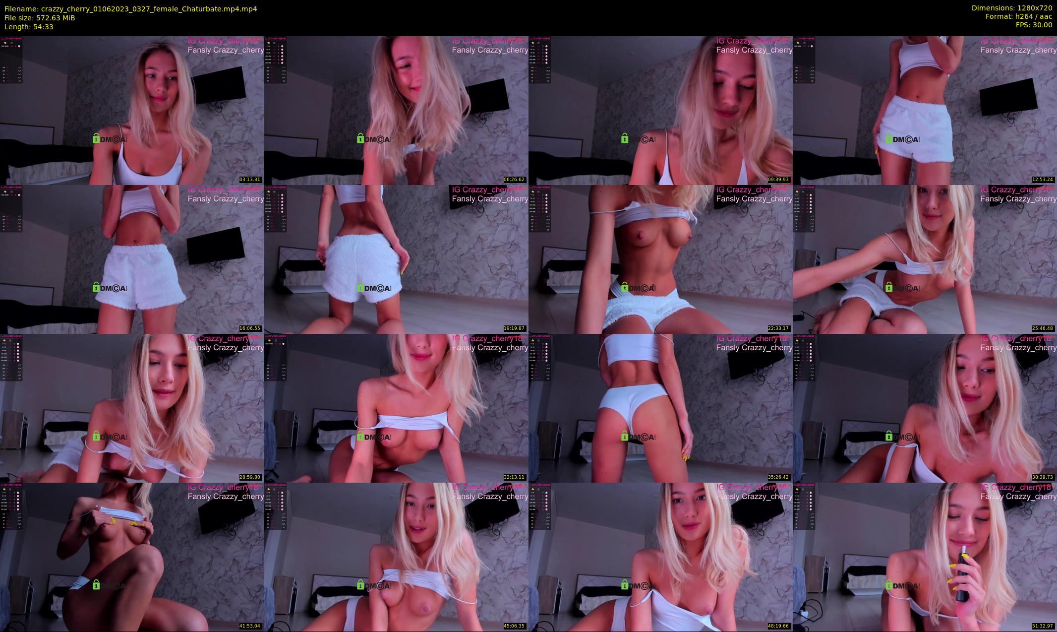 crazzy_cherry — 55 minute Chaturbate female cam show recording, 720p, Jun 1, 2023