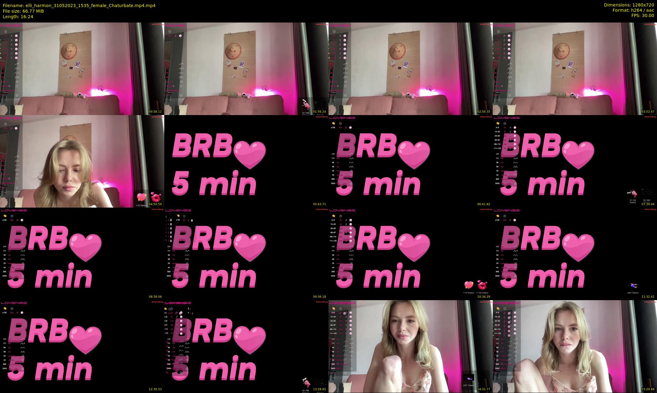 elli_harmon — 17 minute Chaturbate female cam show recording, 720p, May 31, 2023
