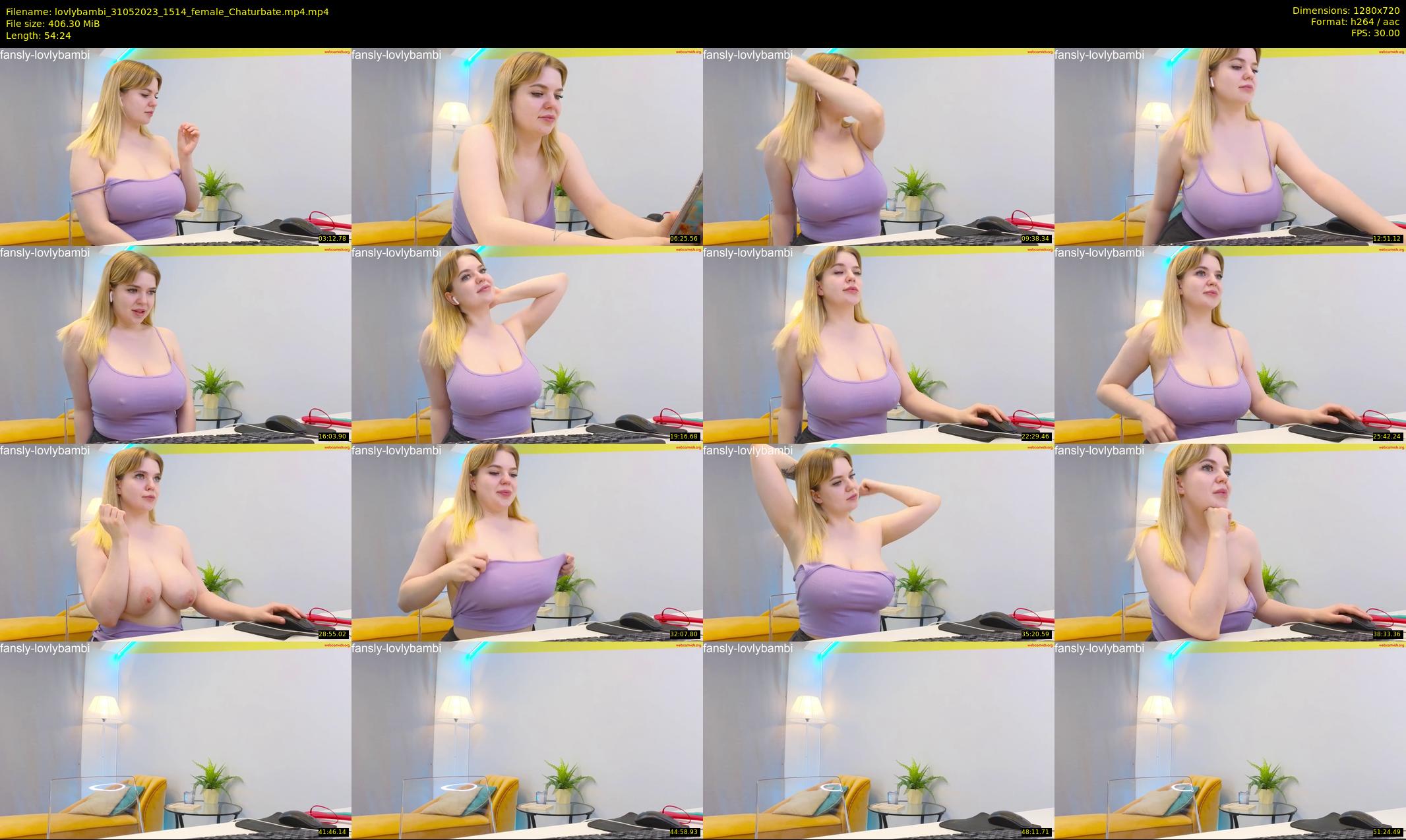 lovlybambi — 55 minute Chaturbate female cam show recording, 720p, May 31, 2023