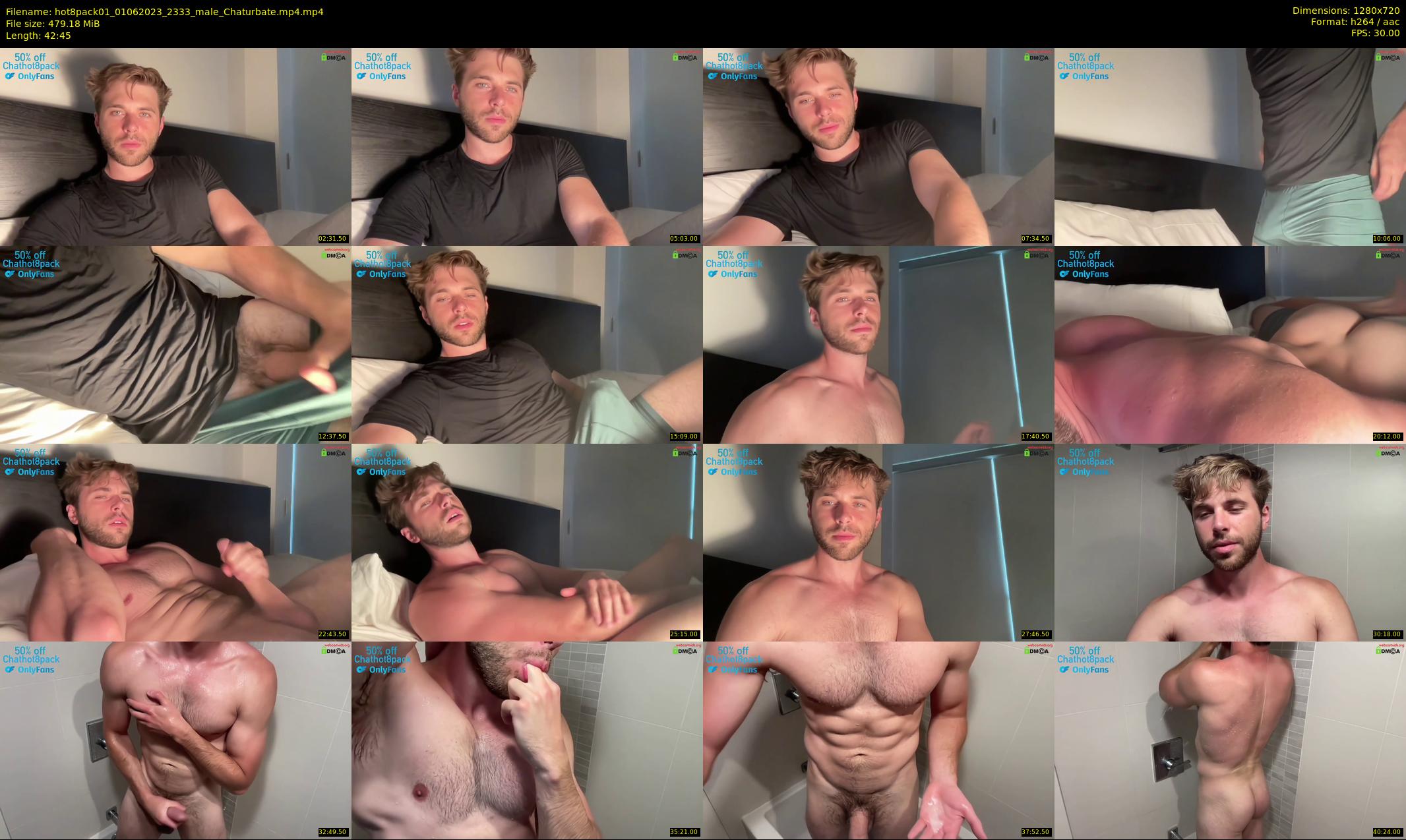 hot8pack01 — 43 minute Chaturbate male cam show recording, 720p, Jun 1, 2023