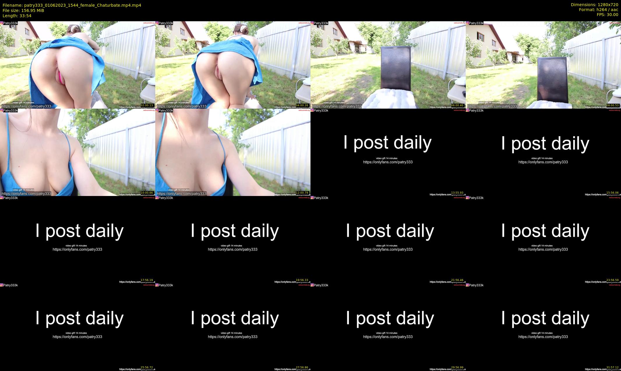 patry333 — 34 minute Chaturbate female cam show recording, 720p, Jun 1, 2023