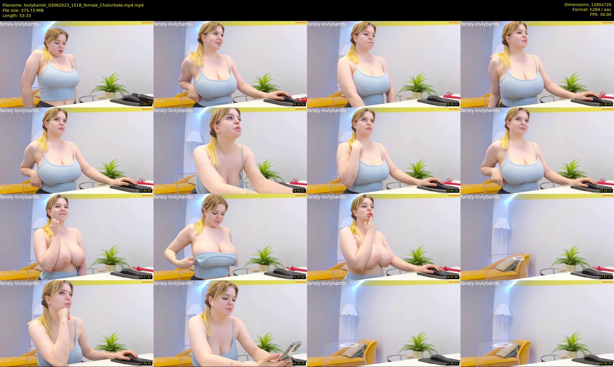 lovlybambi — 54 minute Chaturbate female cam show recording, 720p, Jun 3, 2023