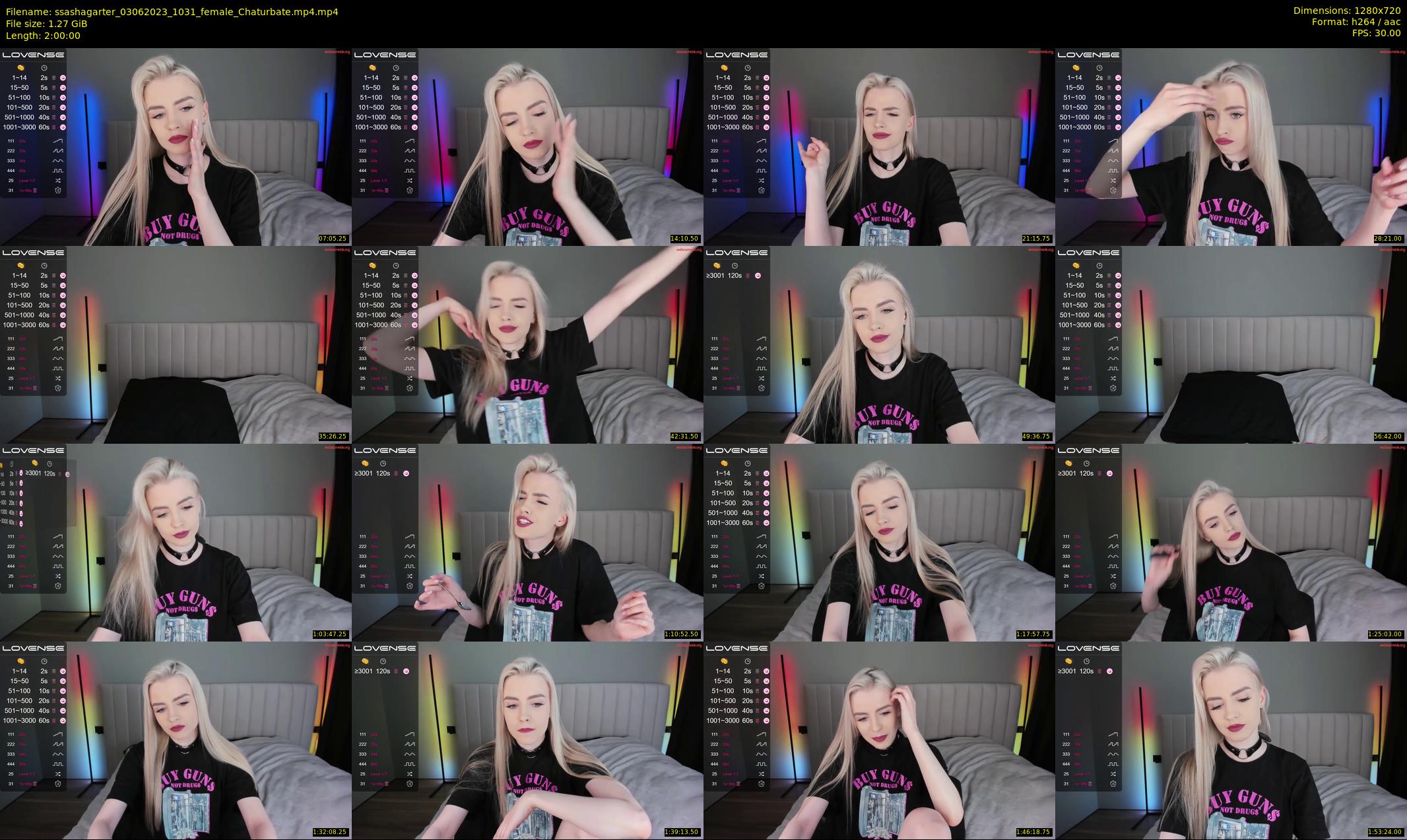 ssashagarter — 120 minute Chaturbate female cam show recording, 720p, Jun 3, 2023