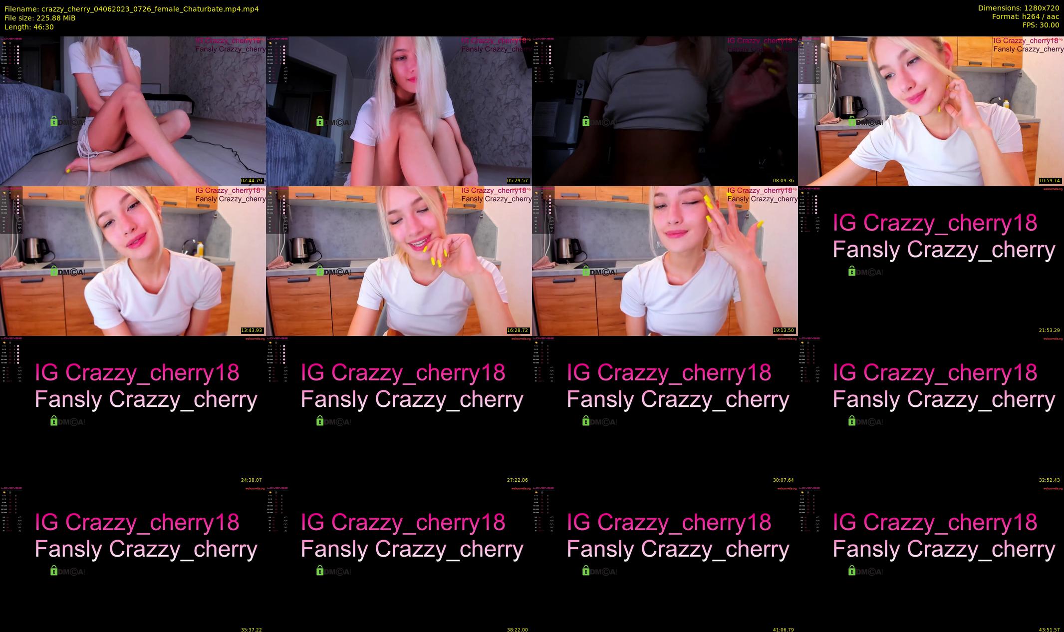 crazzy_cherry — 47 minute Chaturbate female cam show recording, 720p, Jun 4, 2023