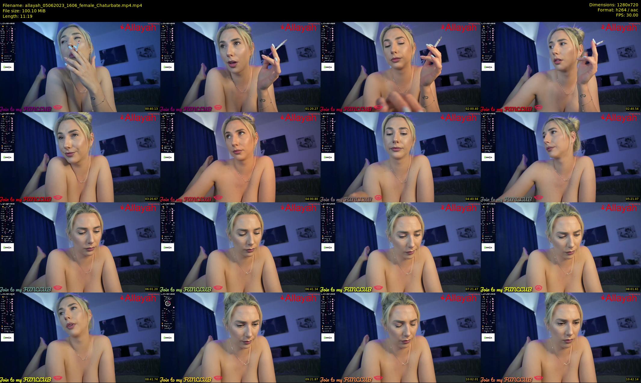 allayah — 12 minute Chaturbate female cam show recording, 720p, Jun 5, 2023
