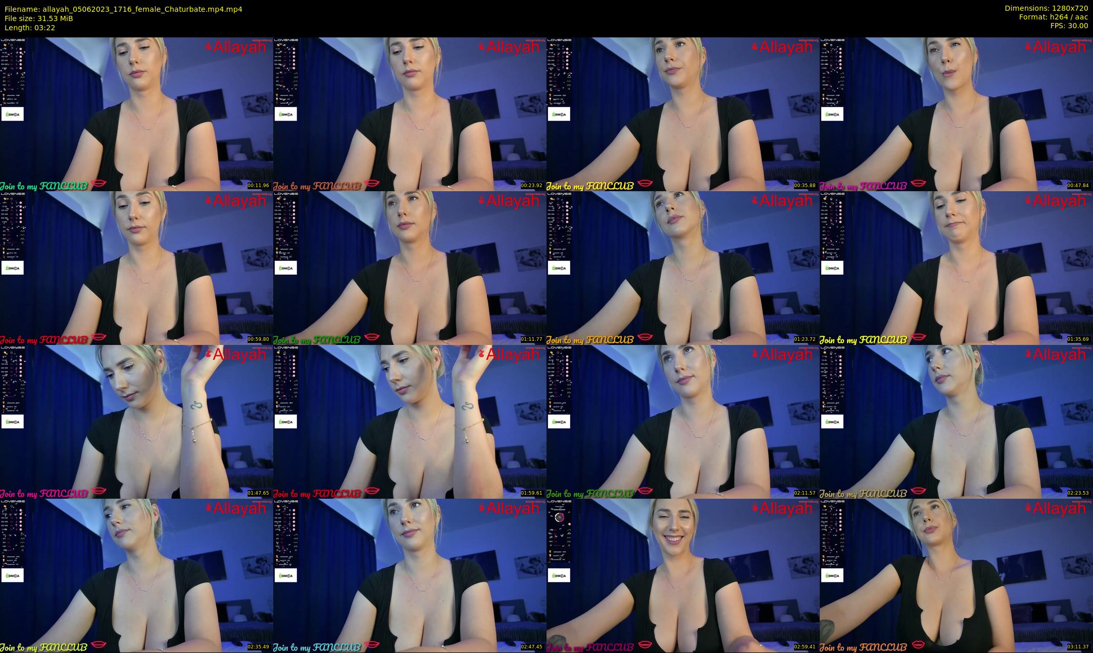 allayah — 4 minute Chaturbate female cam show recording, 720p, Jun 5, 2023