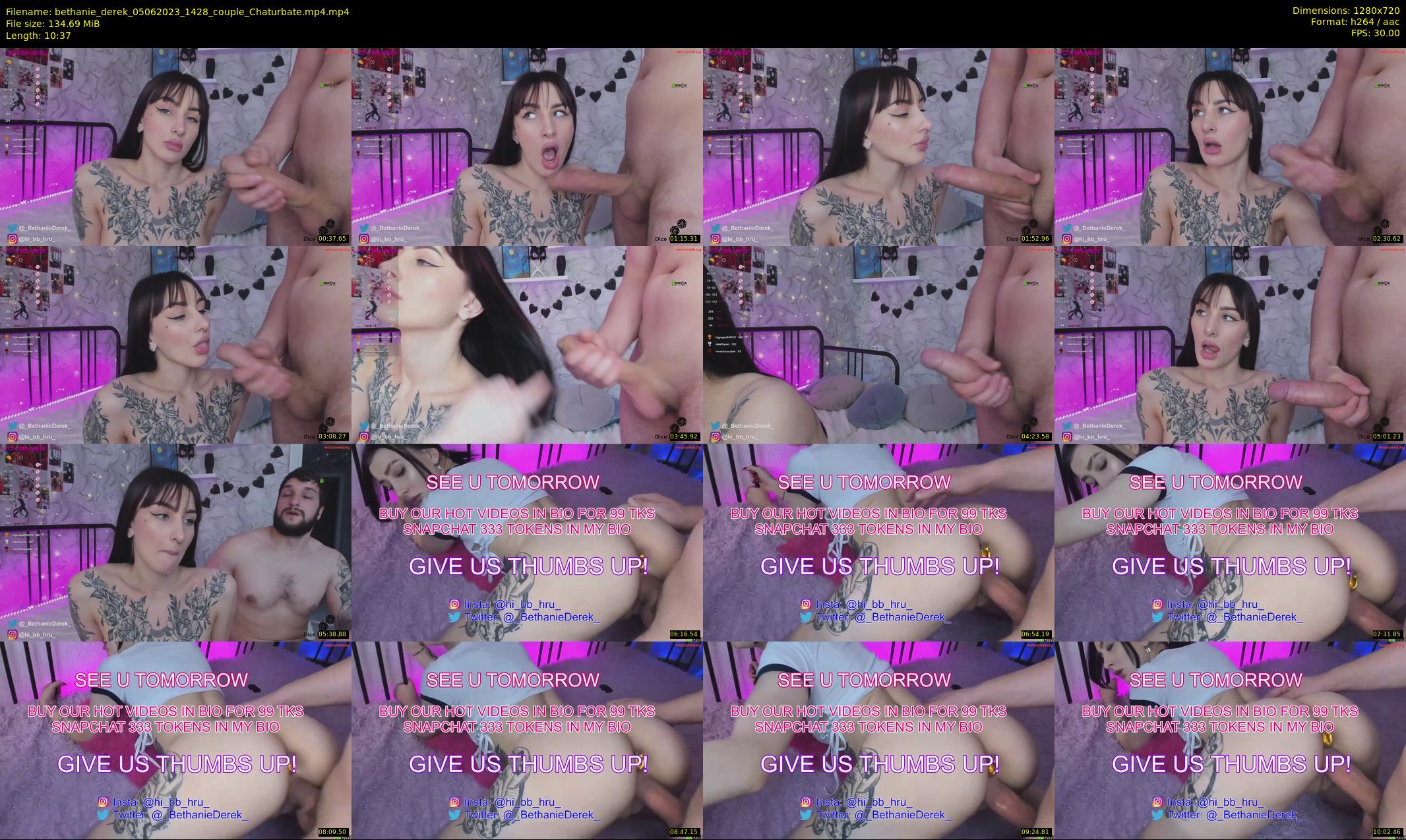 bethanie_derek — 11 minute Chaturbate couple cam show recording, 720p, Jun 5, 2023