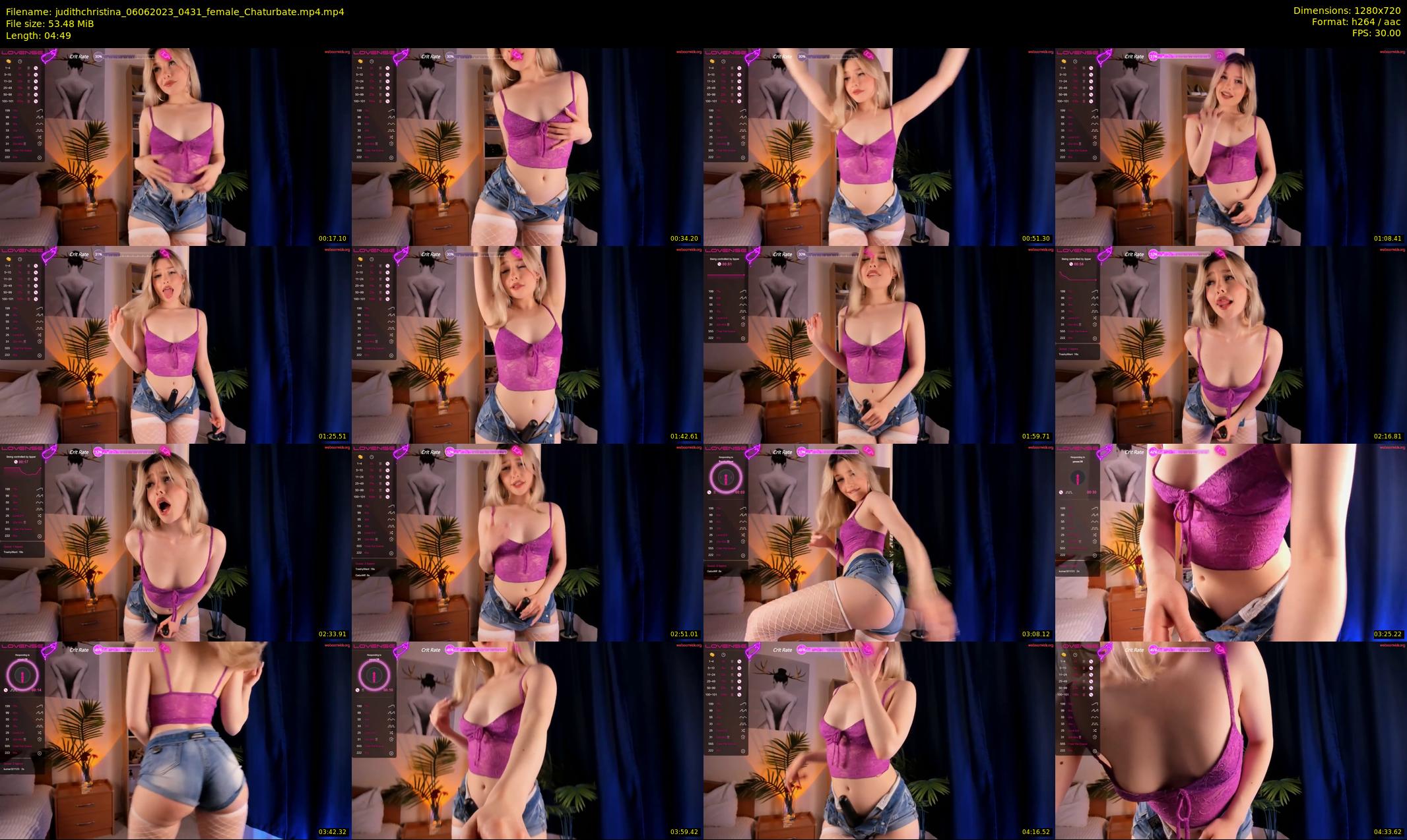 judithchristina — 5 minute Chaturbate female cam show recording, 720p, Jun 6, 2023