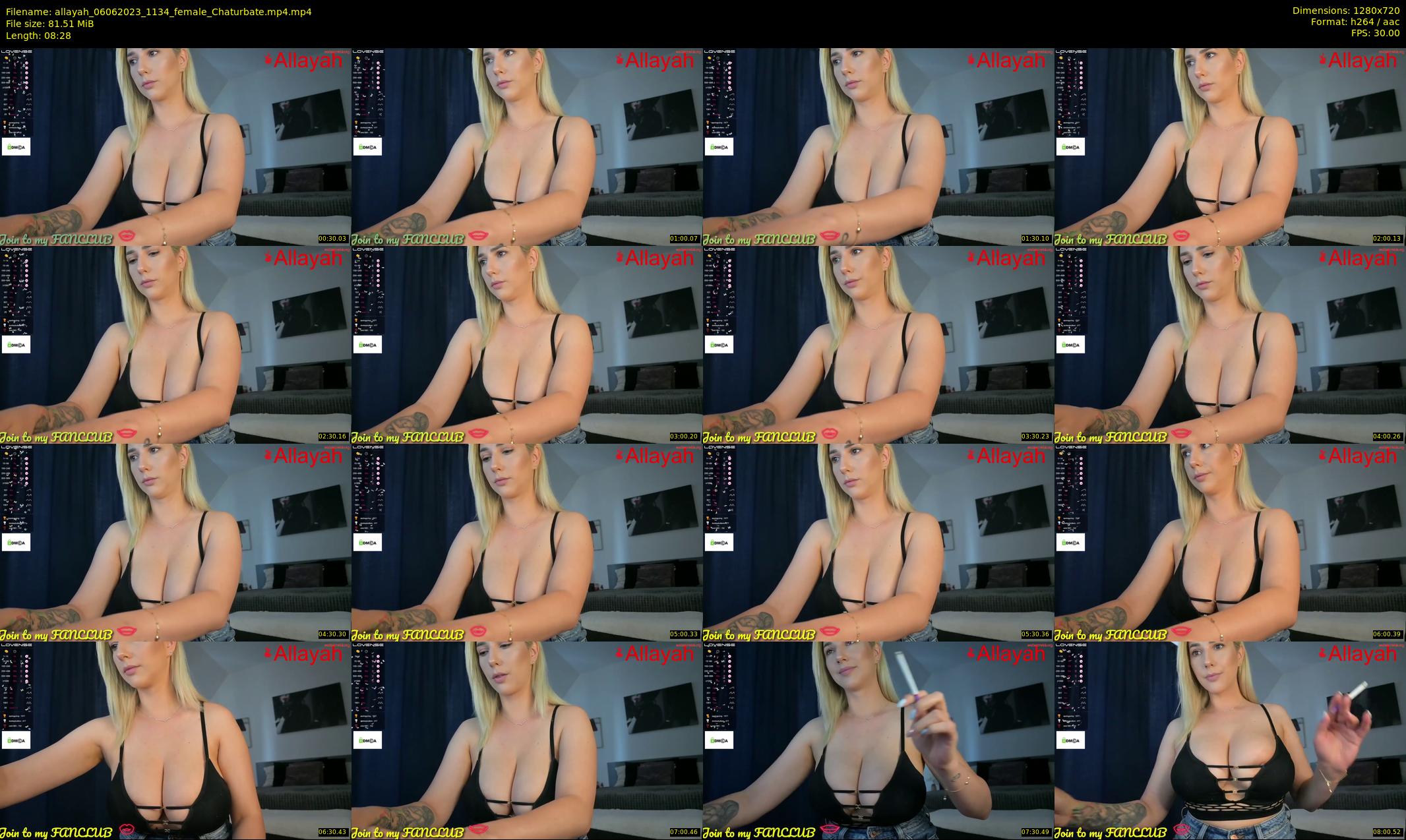 allayah — 9 minute Chaturbate female cam show recording, 720p, Jun 6, 2023