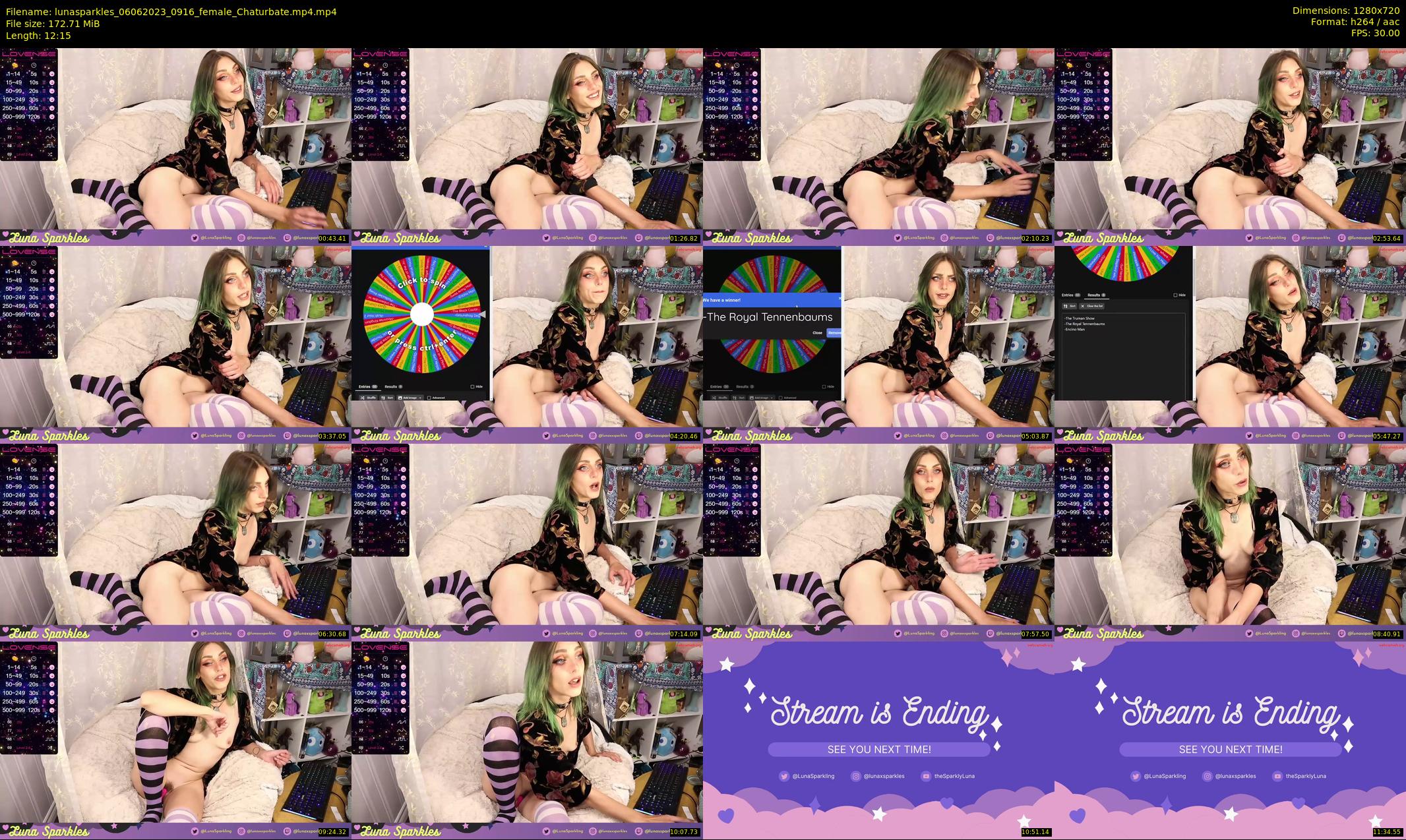 lunasparkles — 13 minute Chaturbate female cam show recording, 720p, Jun 6, 2023