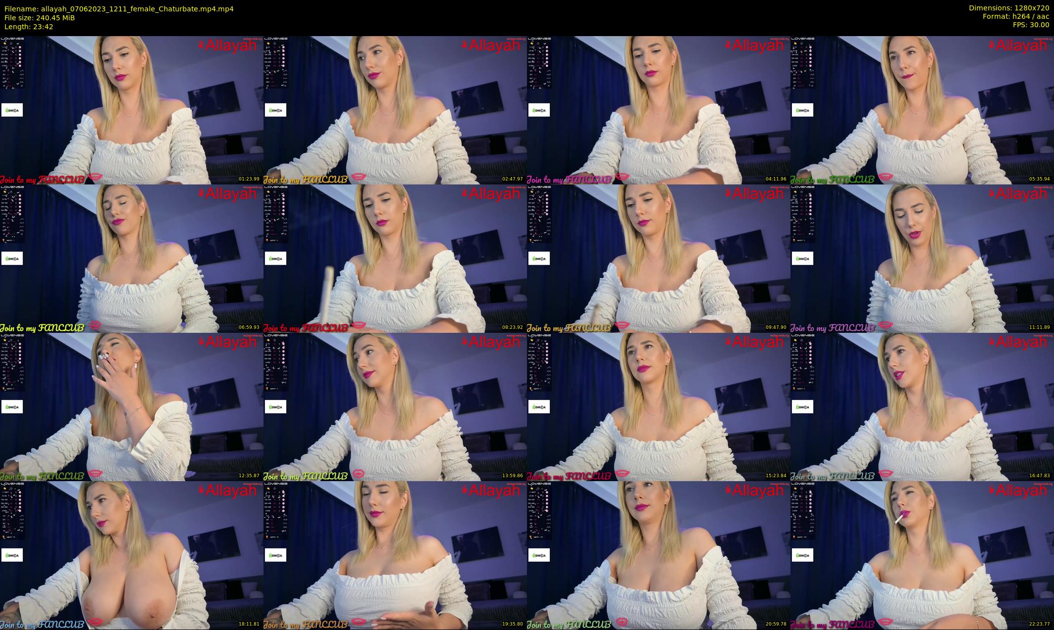 allayah — 24 minute Chaturbate female cam show recording, 720p, Jun 7, 2023