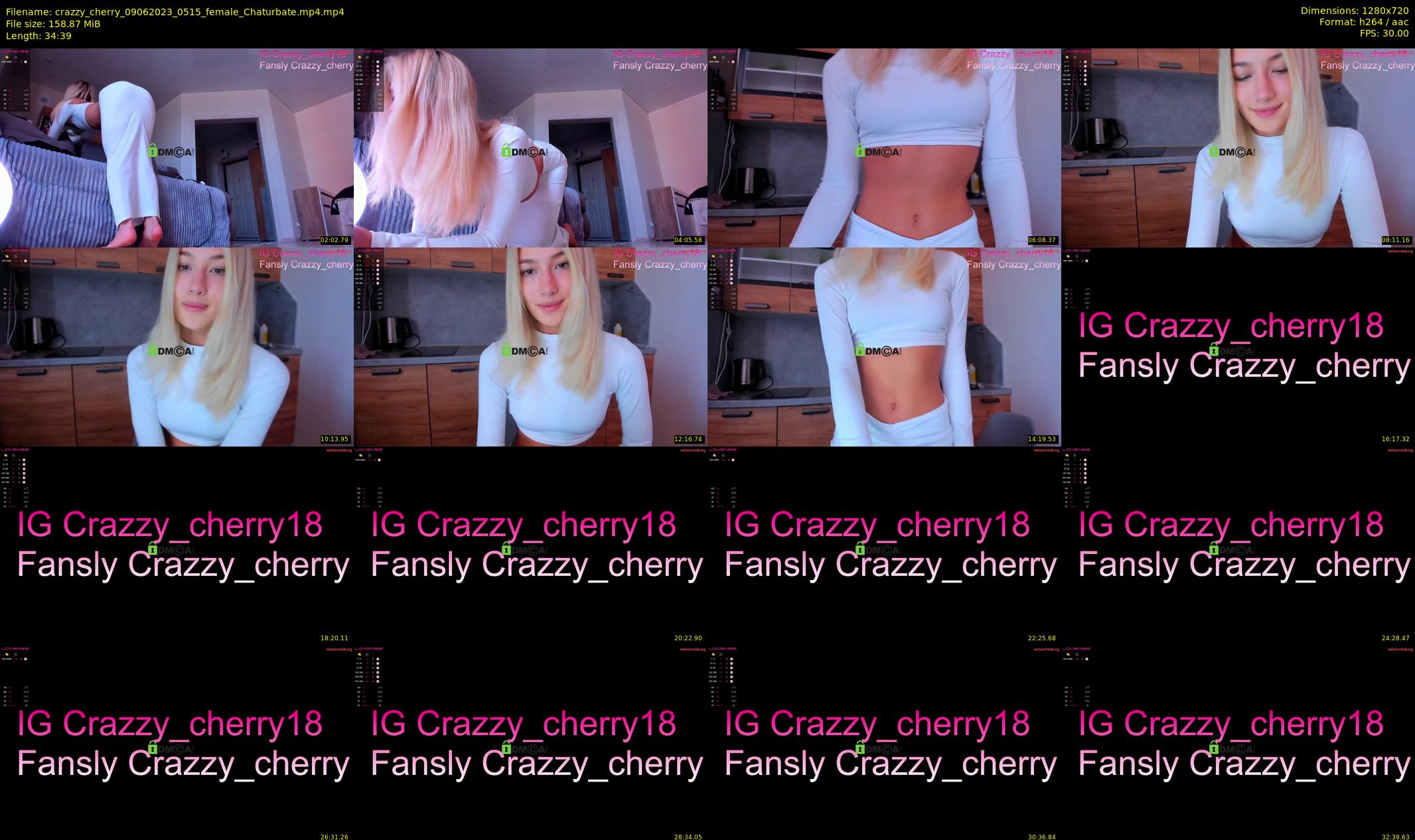 crazzy_cherry — 35 minute Chaturbate female cam show recording, 720p, Jun 9, 2023