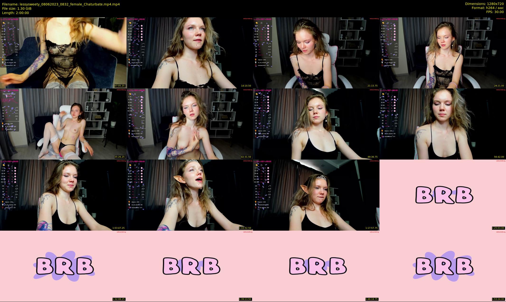 lessysweety — 120 minute Chaturbate female cam show recording, 720p, Jun 8, 2023