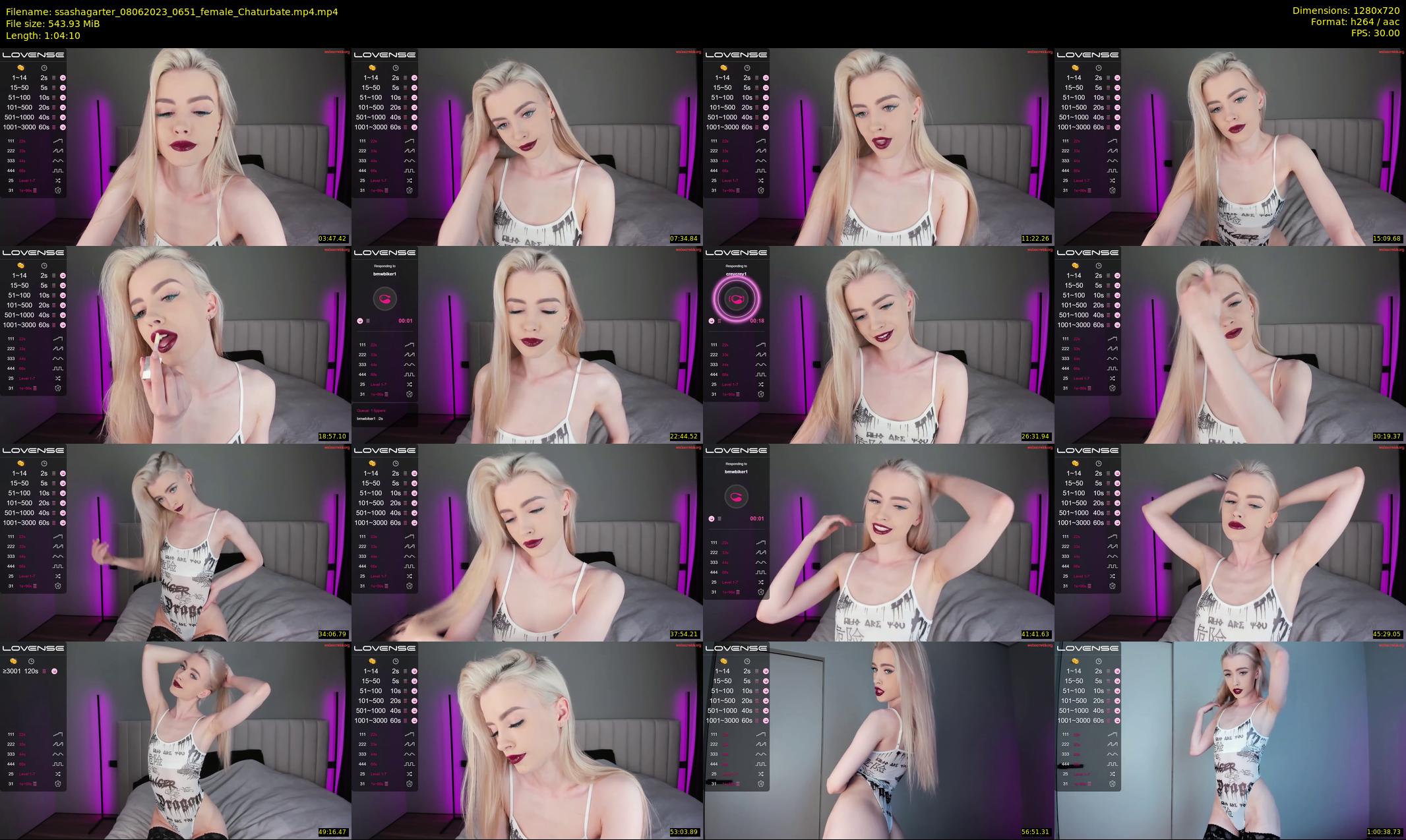 ssashagarter — 65 minute Chaturbate female cam show recording, 720p, Jun 8, 2023