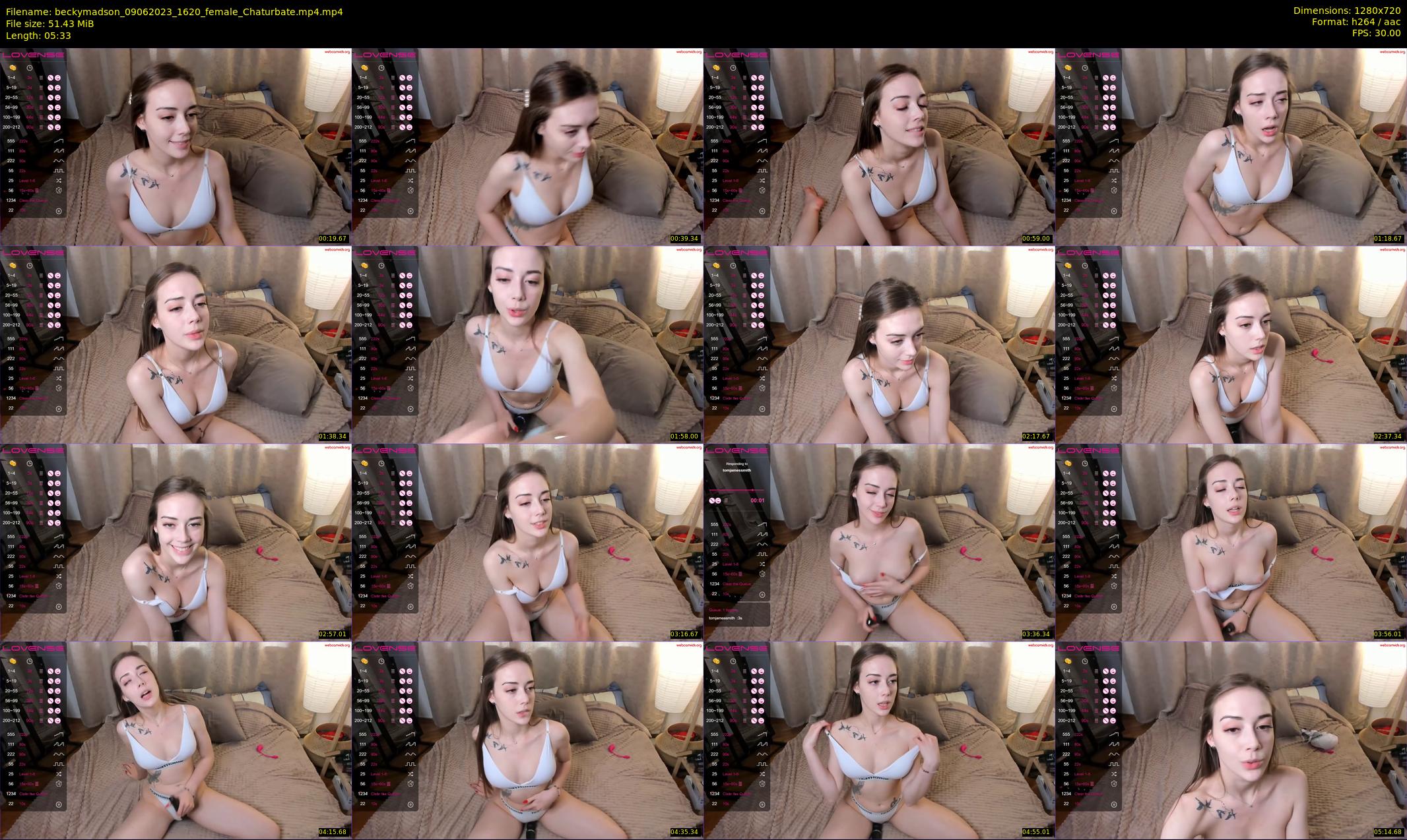 beckymadson — 6 minute Chaturbate female cam show recording, 720p, Jun 9, 2023