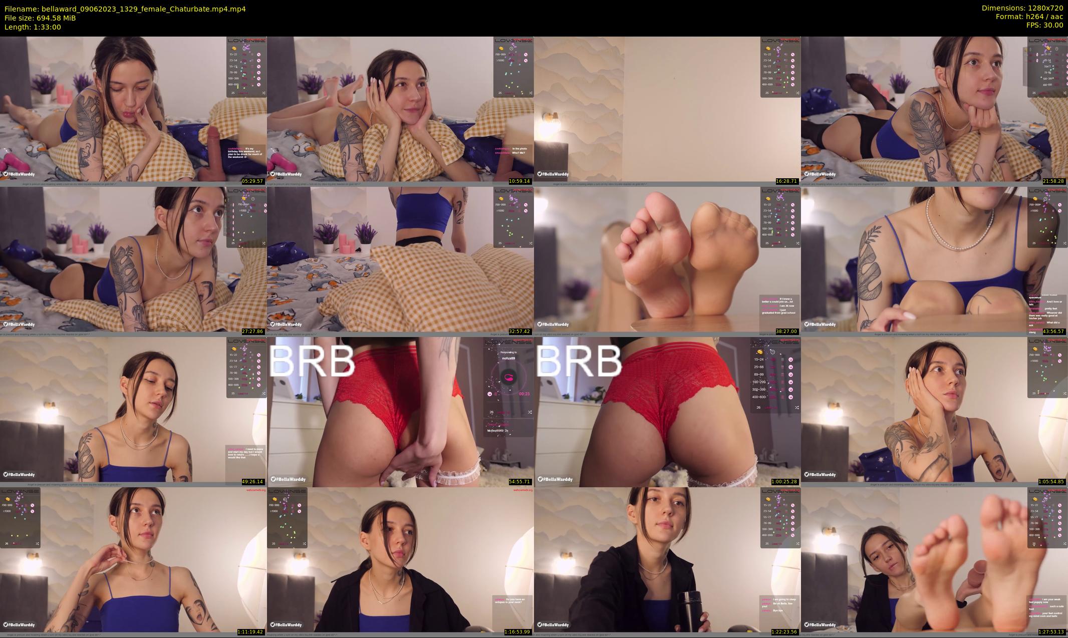 bellaward — 93 minute Chaturbate female cam show recording, 720p, Jun 9, 2023