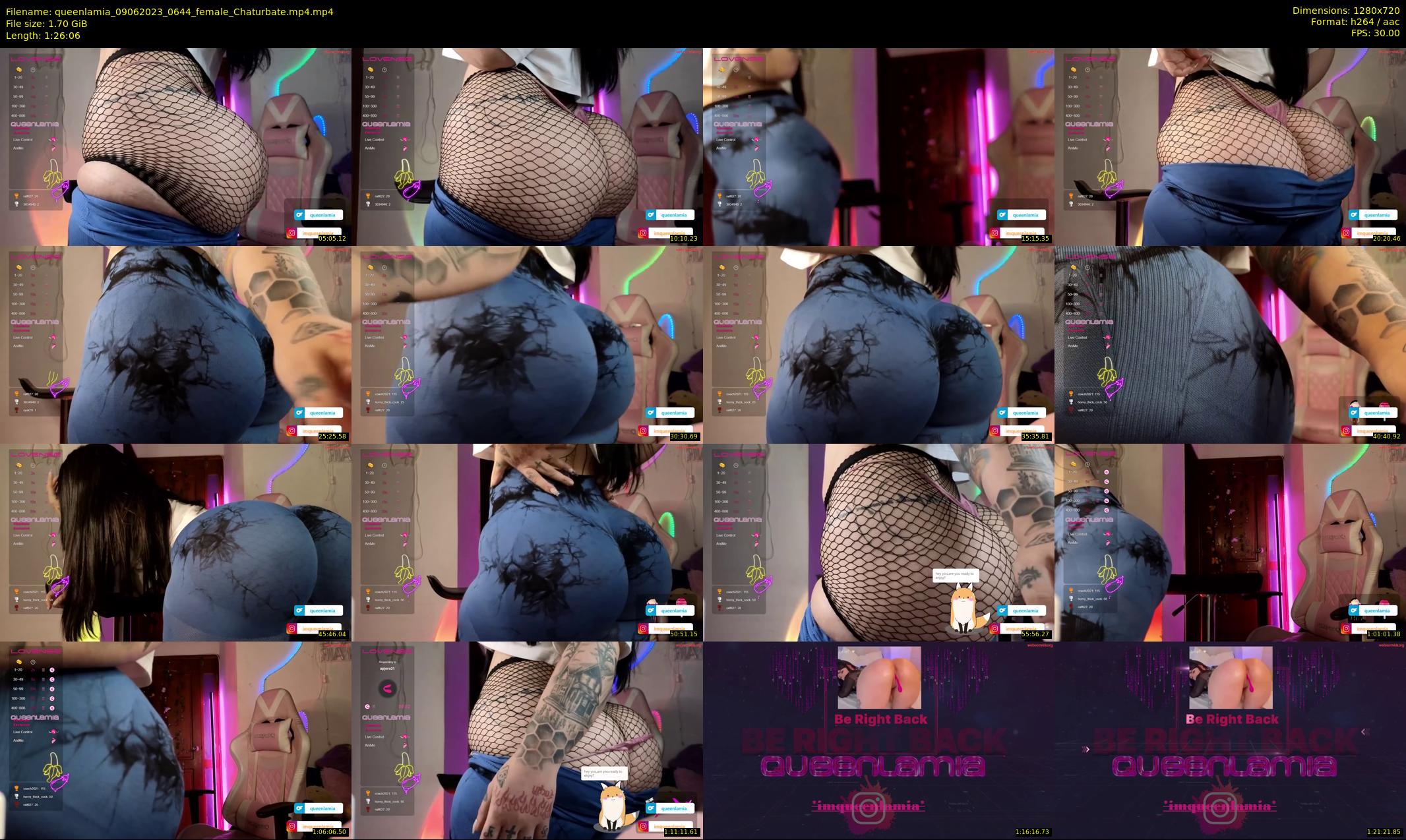 queenlamia — 87 minute Chaturbate female cam show recording, 720p, Jun 9, 2023