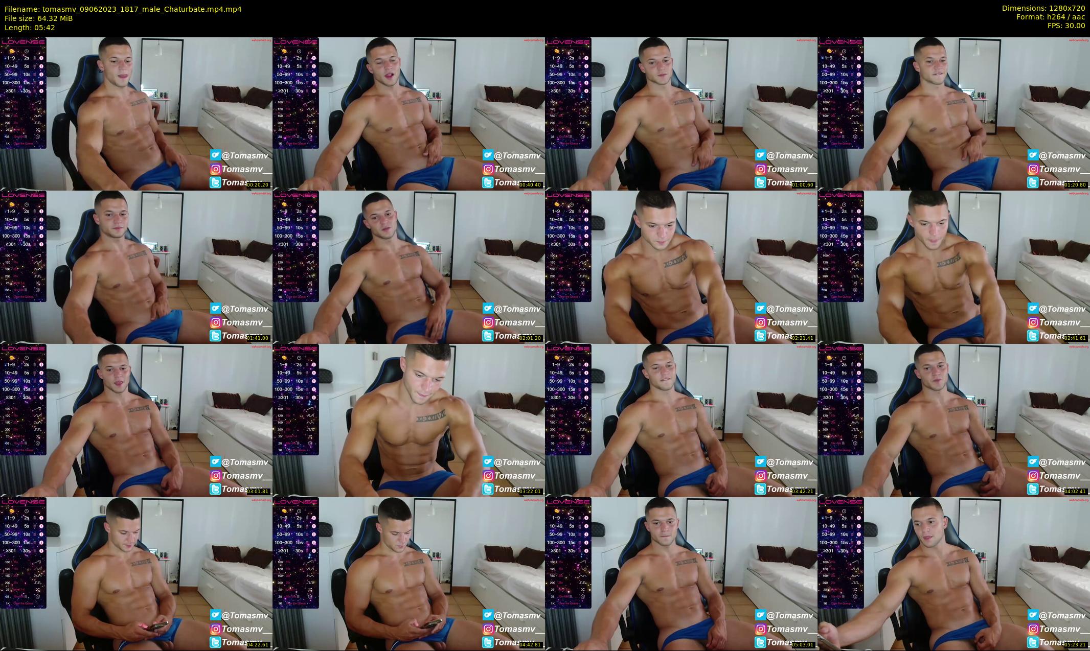 tomasmv — 6 minute Chaturbate male cam show recording, 720p, Jun 9, 2023