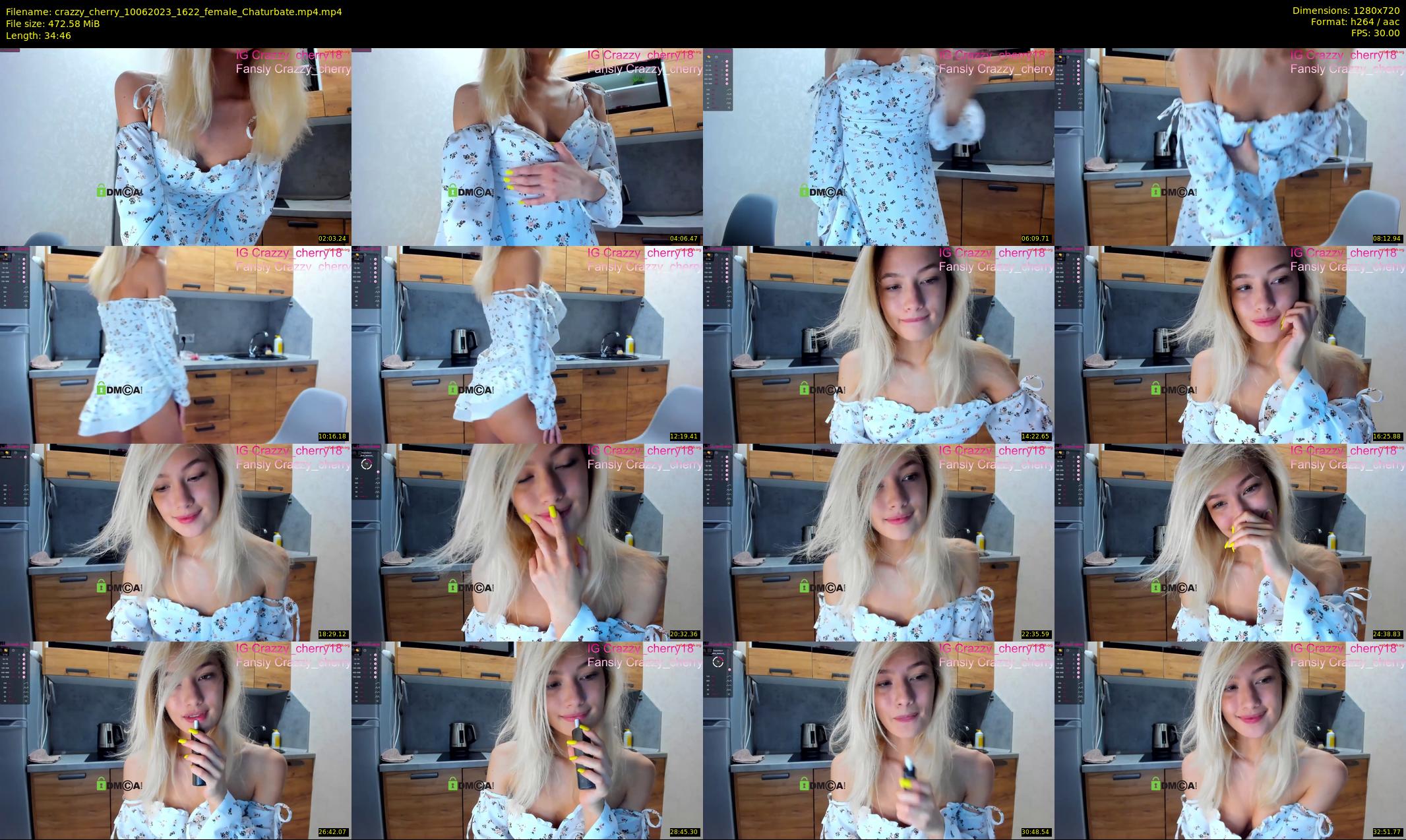 crazzy_cherry — 35 minute Chaturbate female cam show recording, 720p, Jun 10, 2023