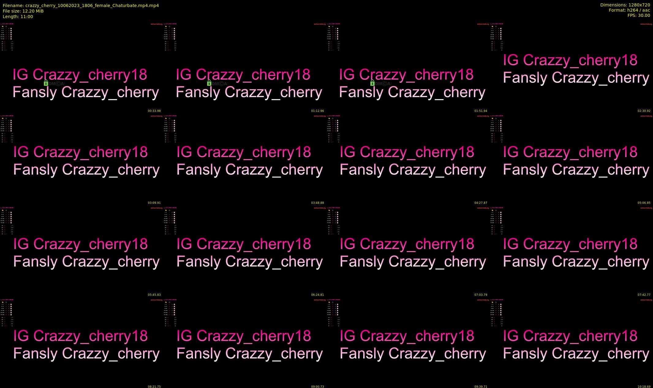 crazzy_cherry — 11 minute Chaturbate female cam show recording, 720p, Jun 10, 2023