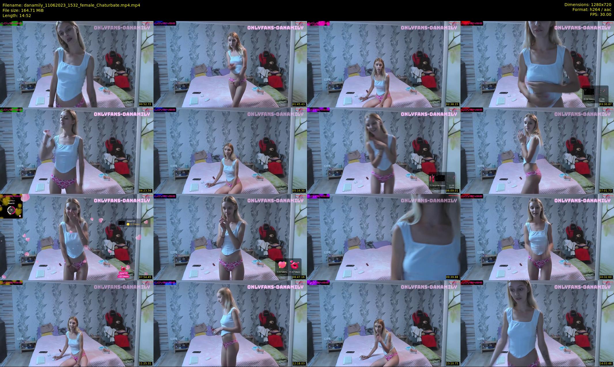 danamily — 15 minute Chaturbate female cam show recording, 720p, Jun 11, 2023