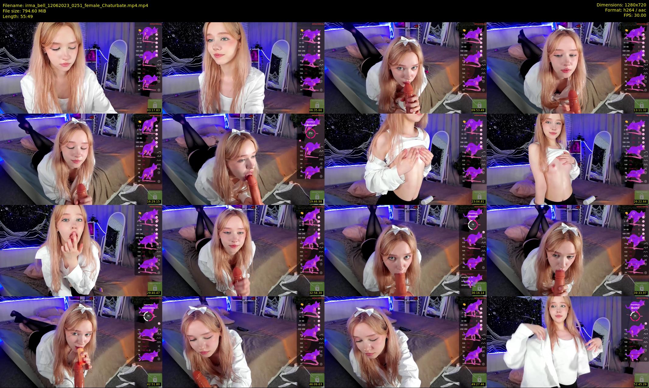 irma_bell — 56 minute Chaturbate female cam show recording, 720p, Jun 12, 2023