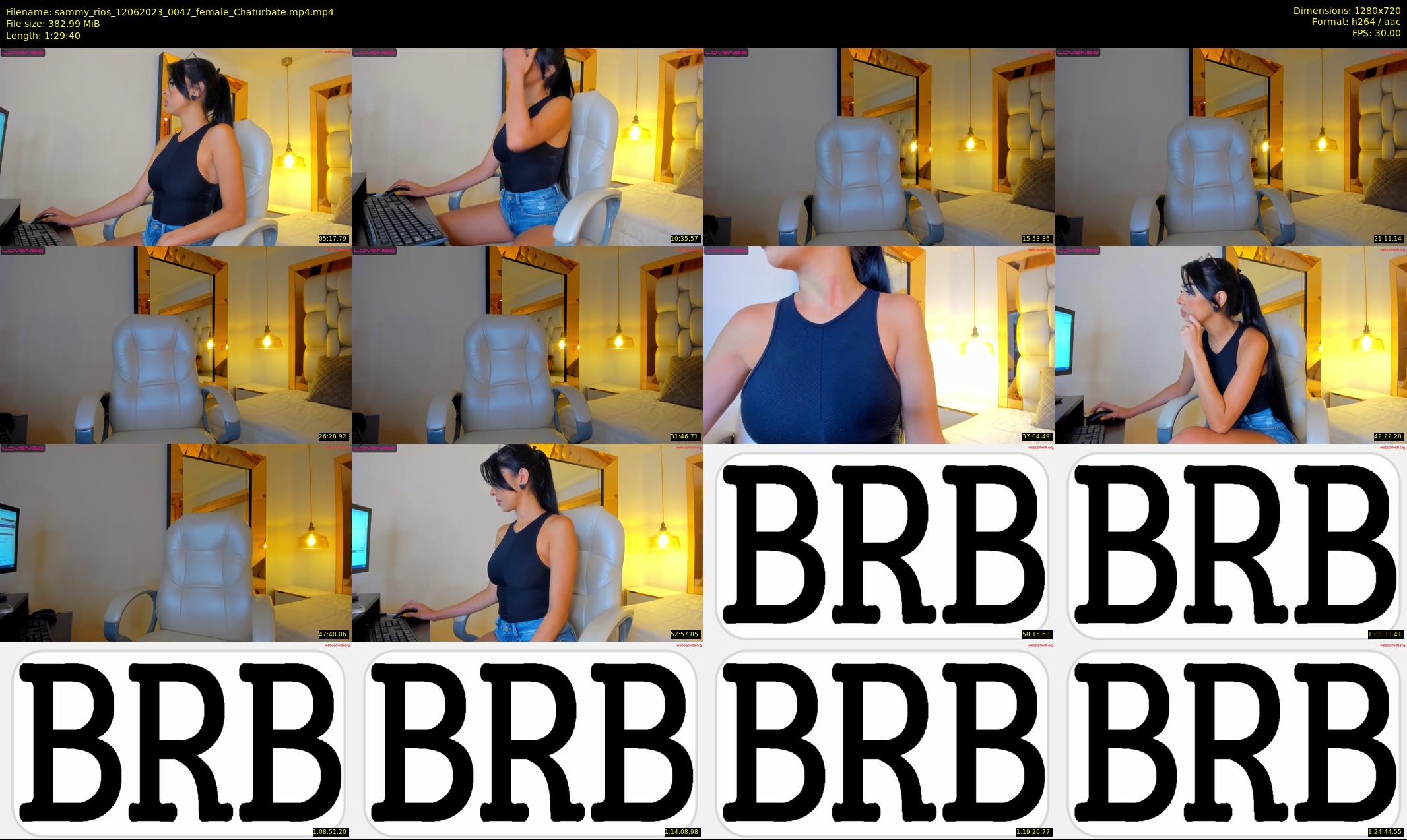 sammy_rios — 90 minute Chaturbate female cam show recording, 720p, Jun 12, 2023