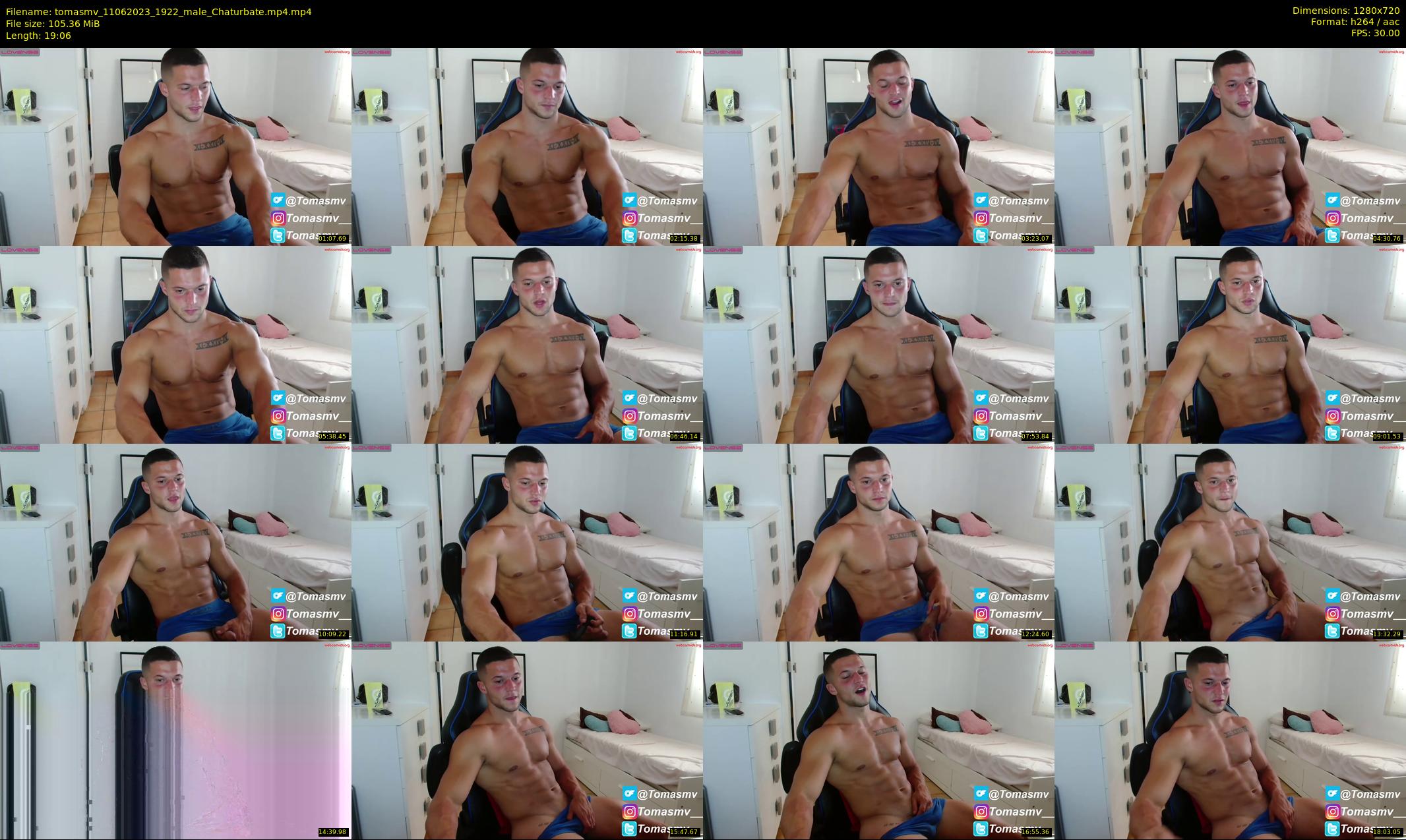 tomasmv — 20 minute Chaturbate male cam show recording, 720p, Jun 11, 2023