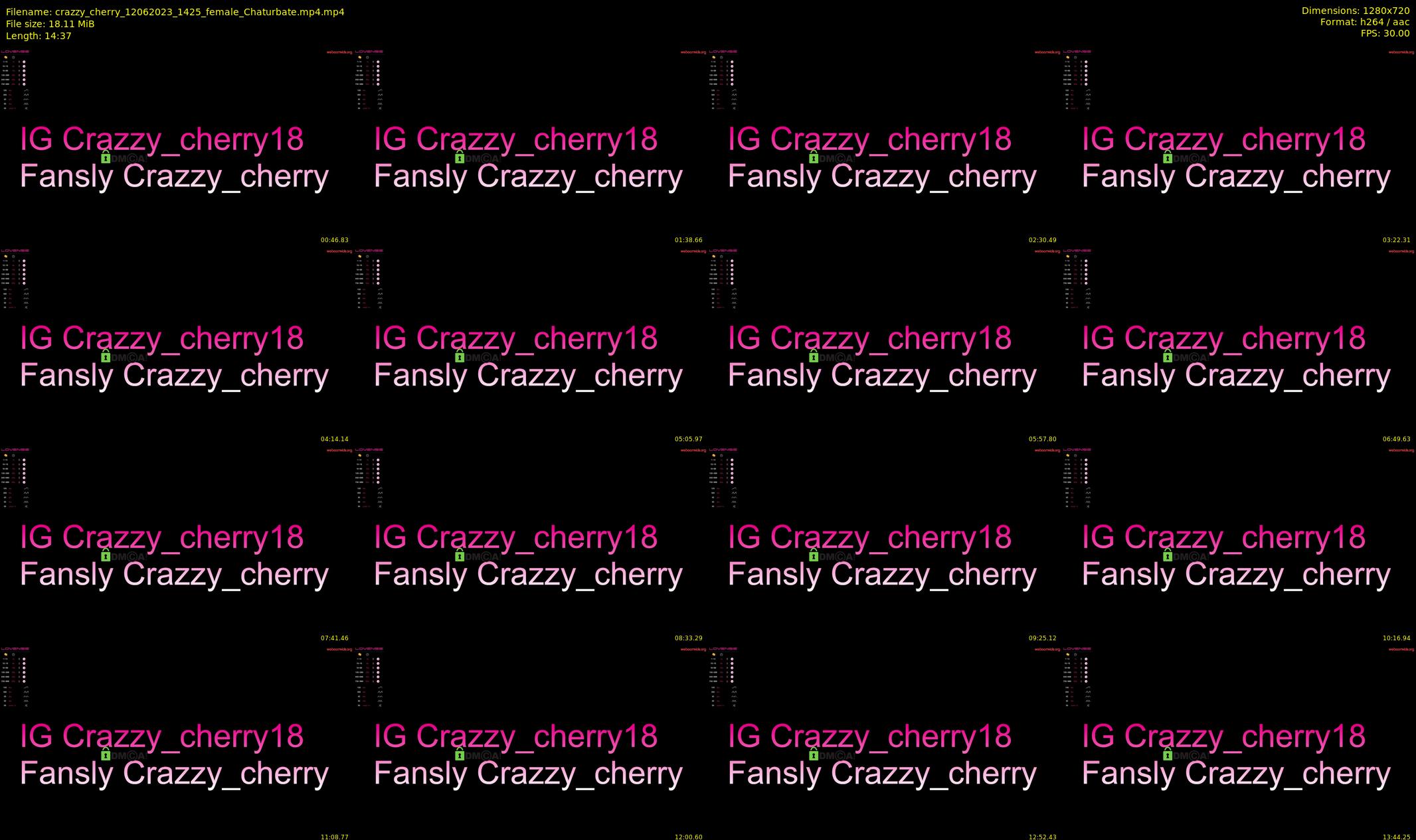 crazzy_cherry — 15 minute Chaturbate female cam show recording, 720p, Jun 12, 2023