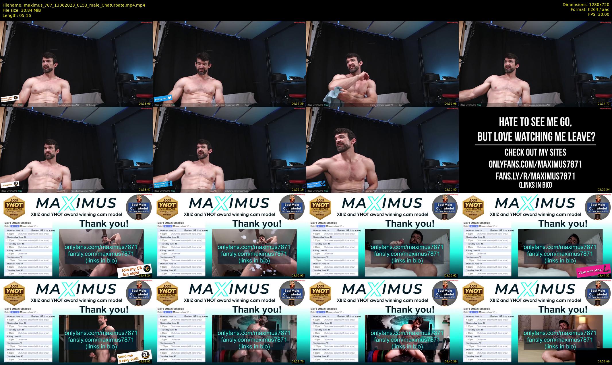 maximus_787 — 6 minute Chaturbate male cam show recording, 720p, Jun 13, 2023