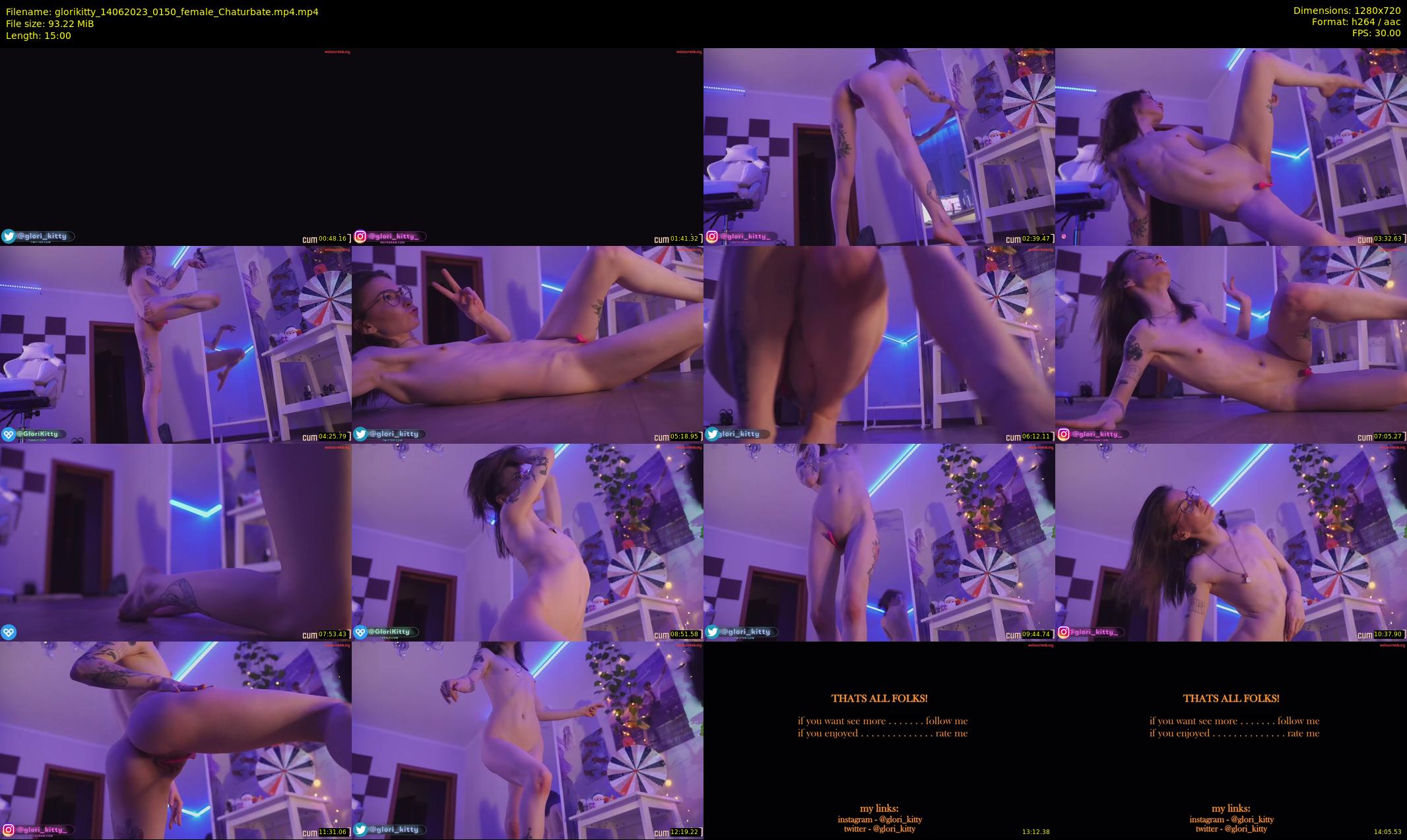 glorikitty — 15 minute Chaturbate female cam show recording, 720p, Jun 14, 2023