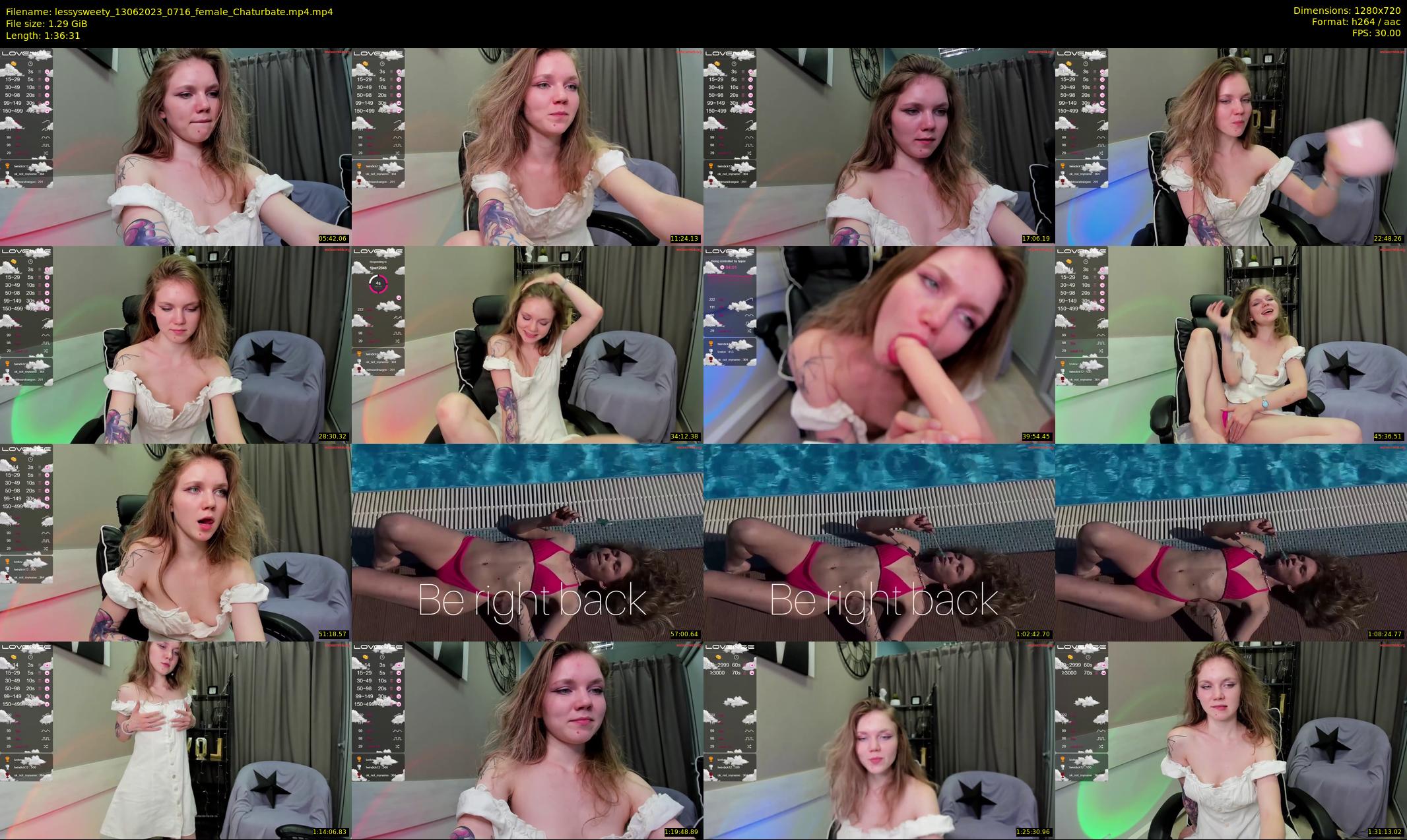 lessysweety — 97 minute Chaturbate female cam show recording, 720p, Jun 13, 2023