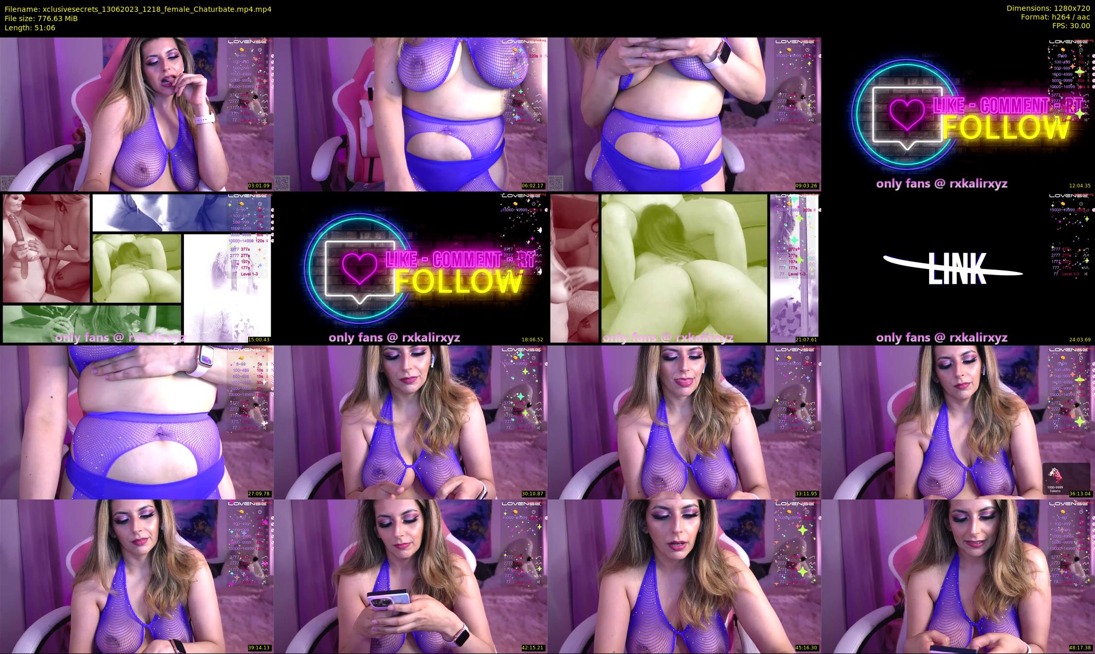xclusivesecrets — 52 minute Chaturbate female cam show recording, 720p, Jun 13, 2023
