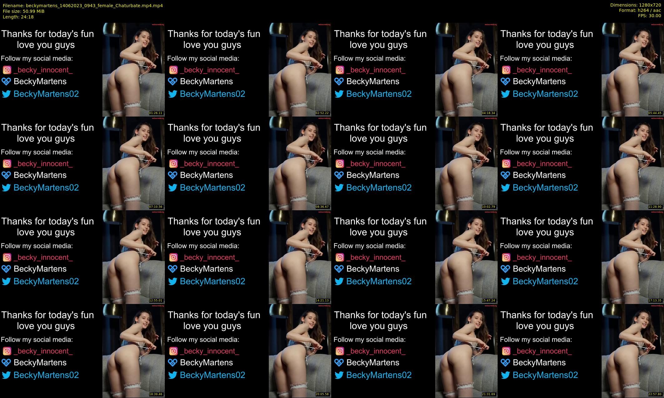 beckymartens — 25 minute Chaturbate female cam show recording, 720p, Jun 14, 2023
