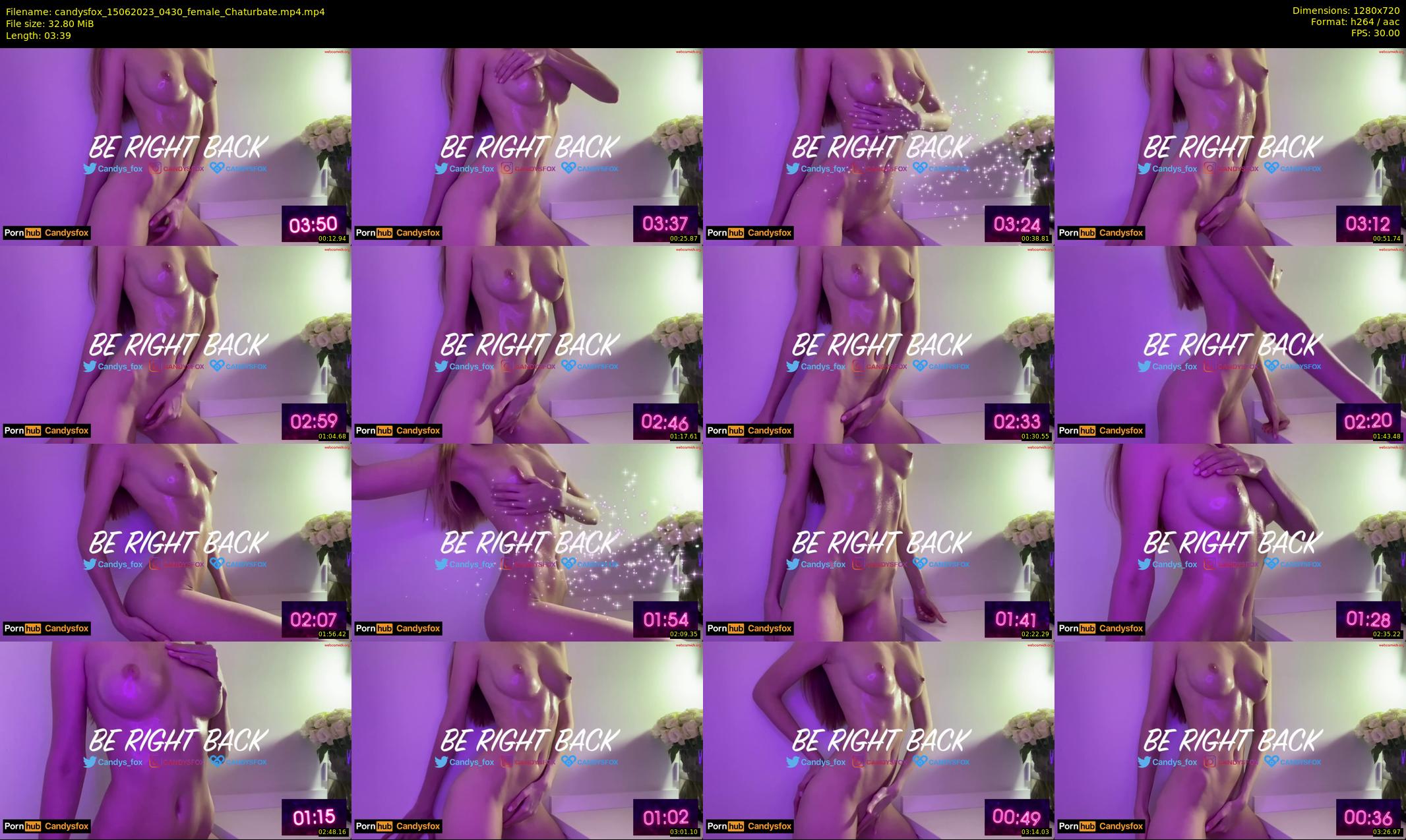 candysfox — 4 minute Chaturbate female cam show recording, 720p, Jun 15, 2023
