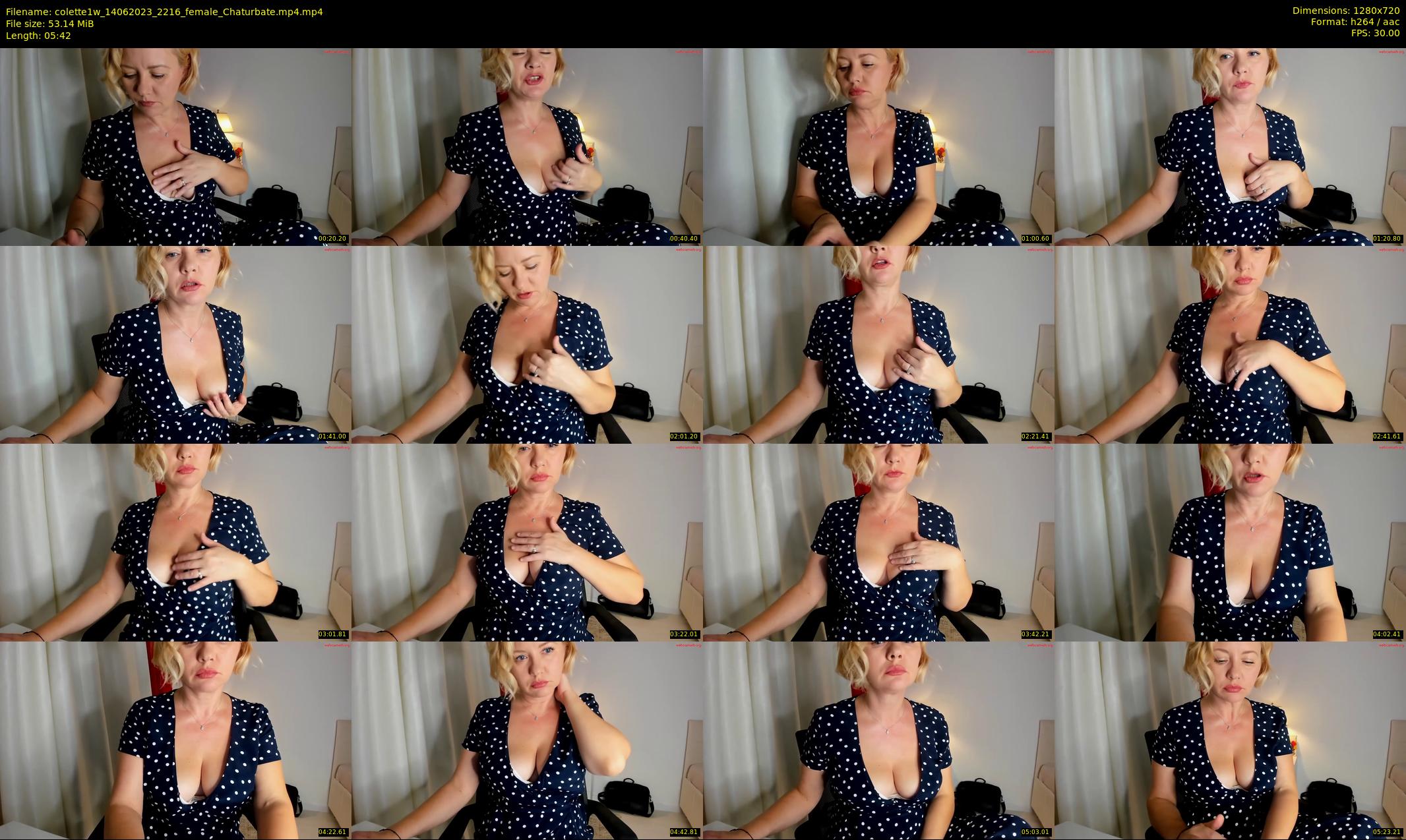 colette1w — 6 minute Chaturbate female cam show recording, 720p, Jun 14, 2023
