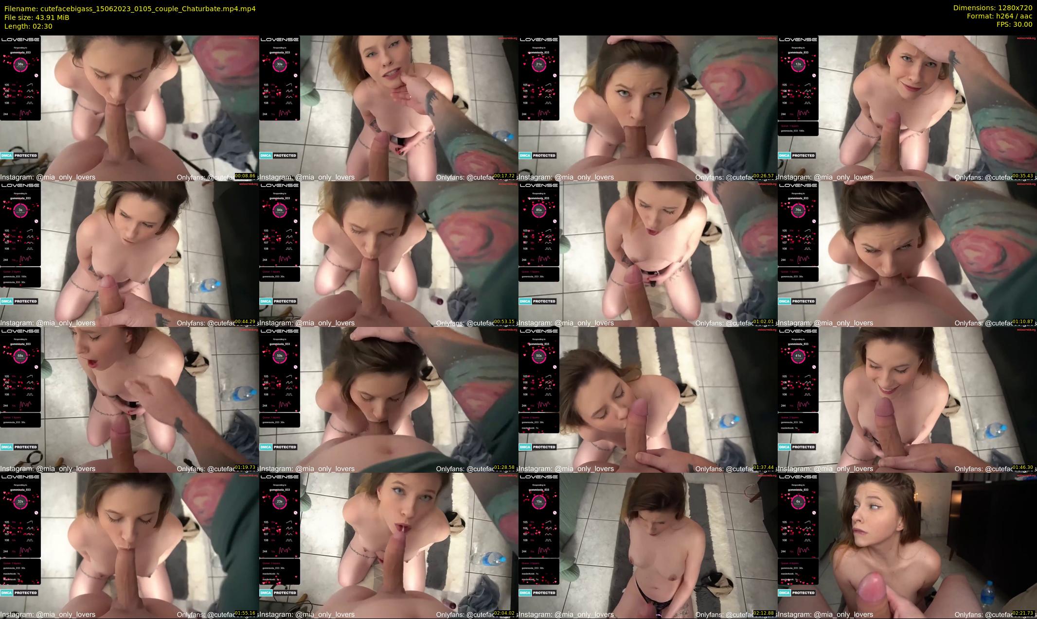 cutefacebigass — 3 minute Chaturbate couple cam show recording, 720p, Jun 15, 2023