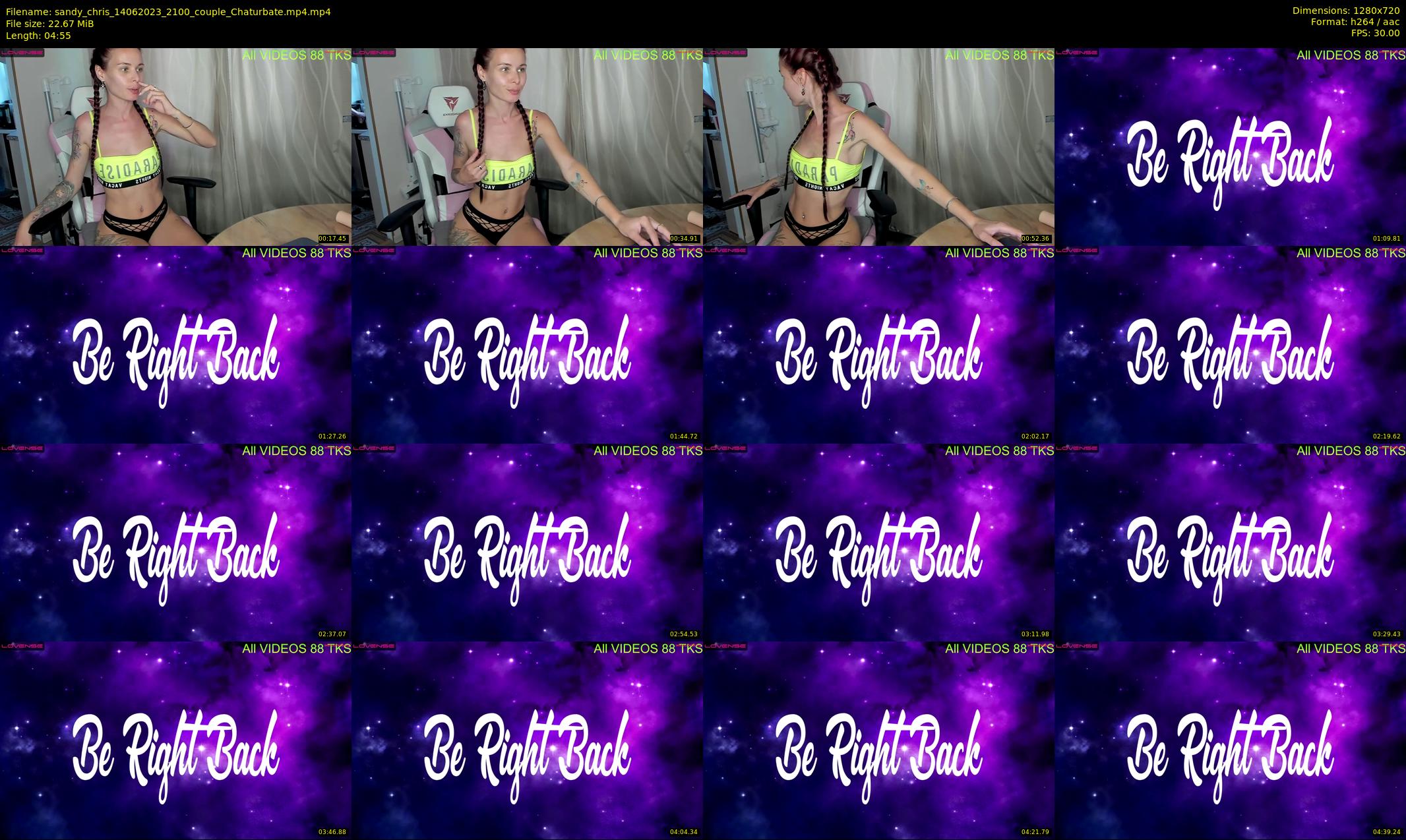 sandy_chris — 5 minute Chaturbate couple cam show recording, 720p, Jun 14, 2023