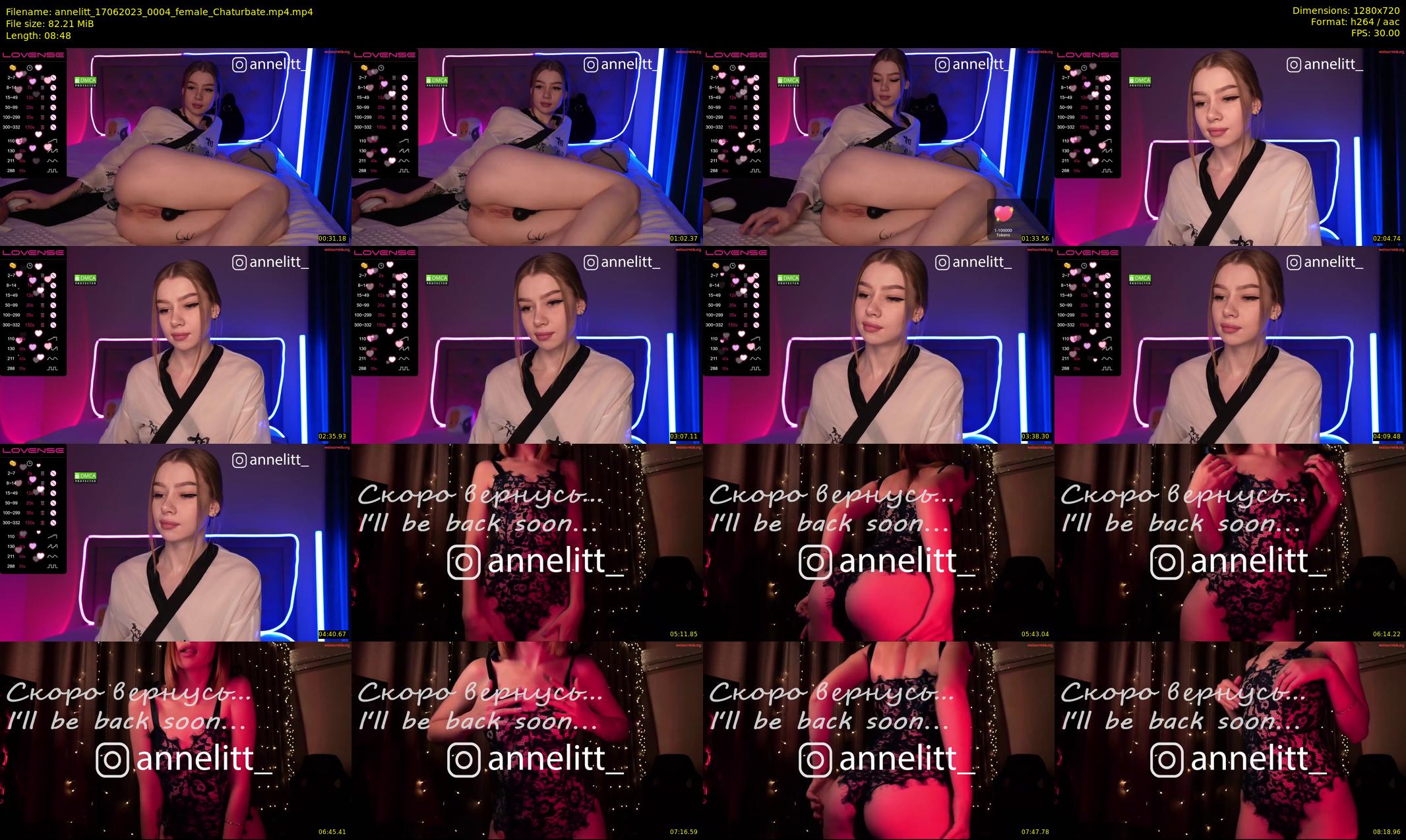 annelitt — 9 minute Chaturbate female cam show recording, 720p, Jun 17, 2023