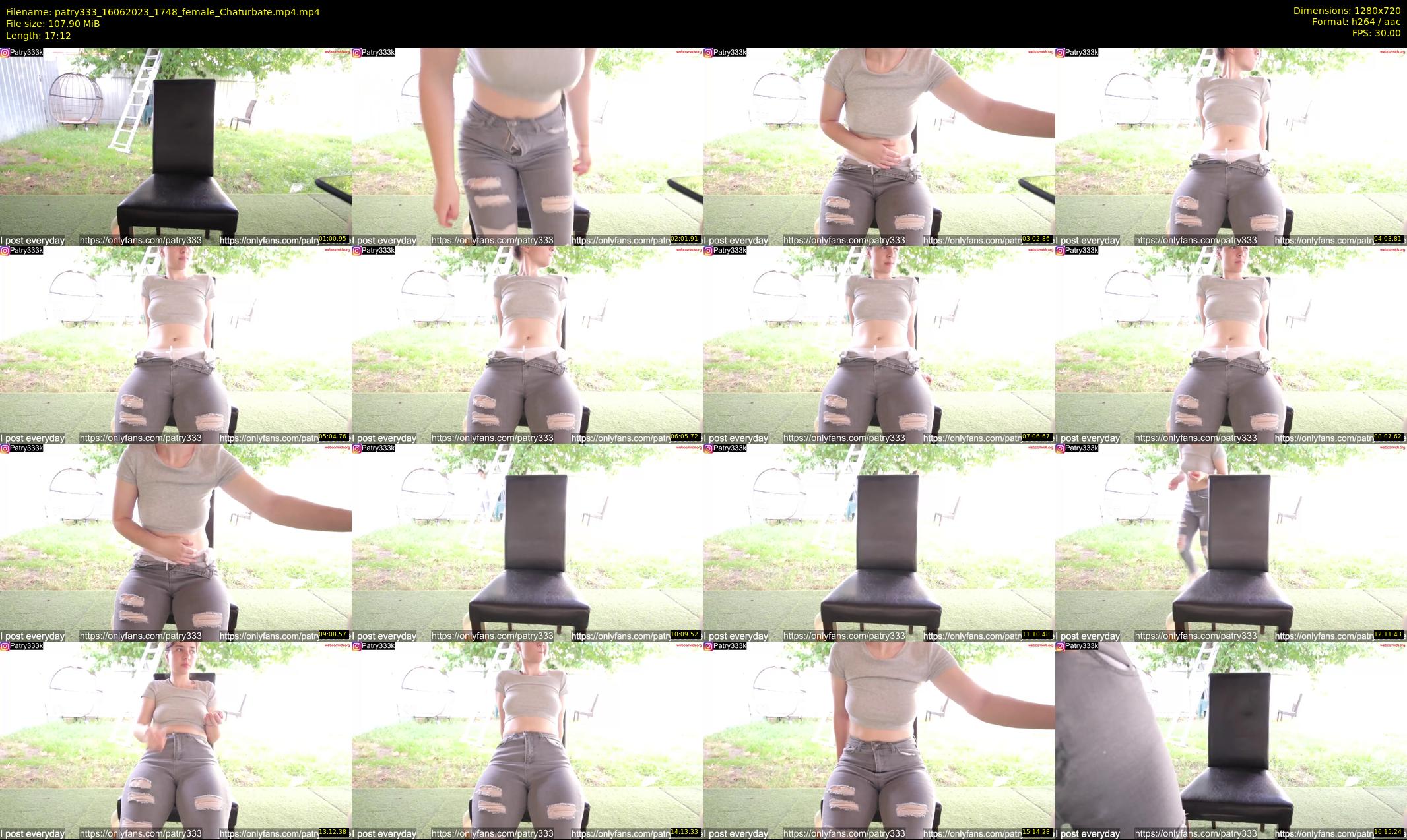 patry333 — 18 minute Chaturbate female cam show recording, 720p, Jun 16, 2023