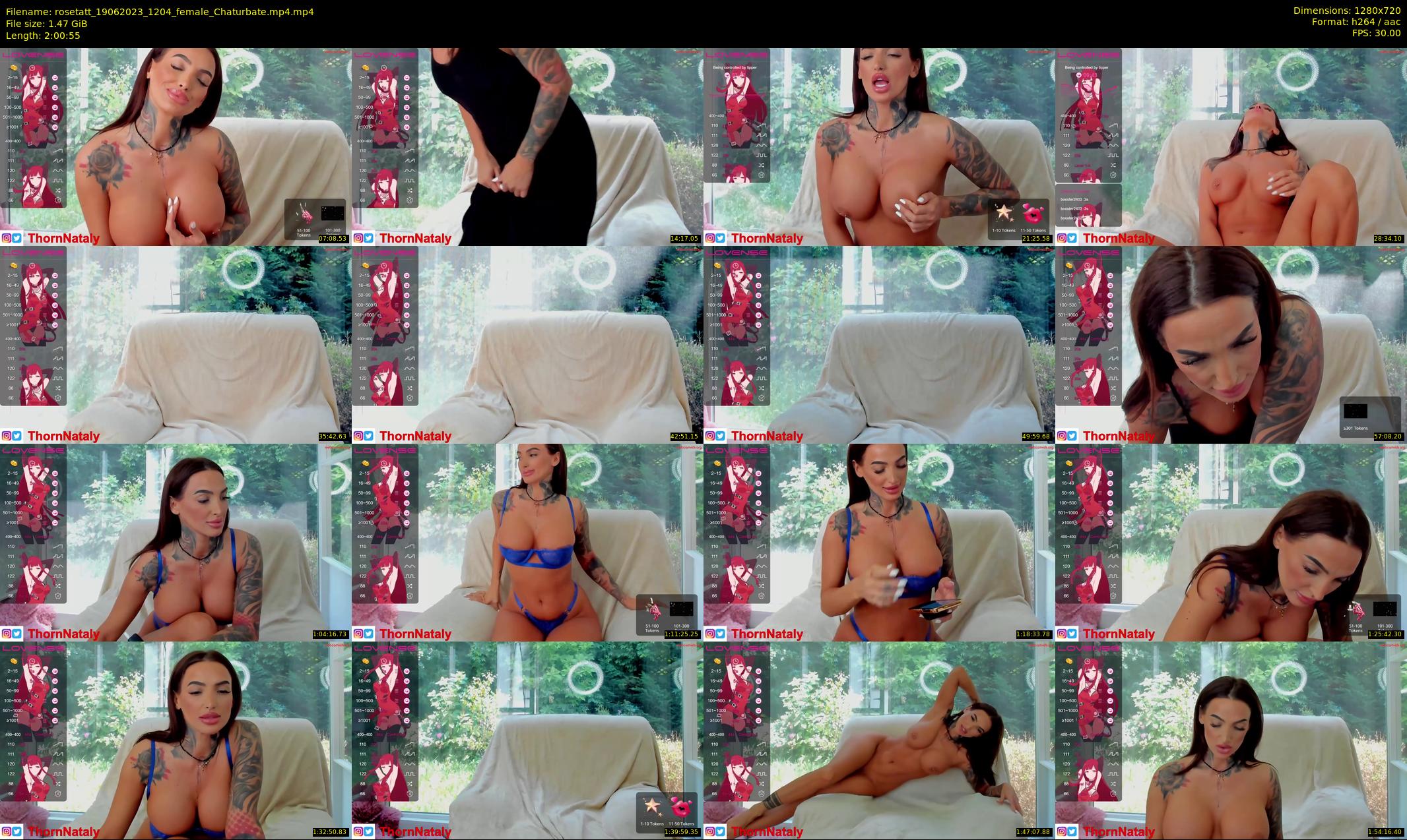 rosetatt — 121 minute Chaturbate female cam show recording, 720p, Jun 19, 2023
