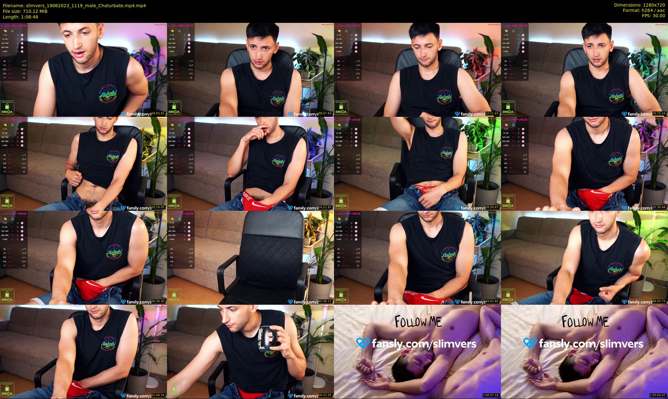 slimvers — 69 minute Chaturbate male cam show recording, 720p, Jun 19, 2023