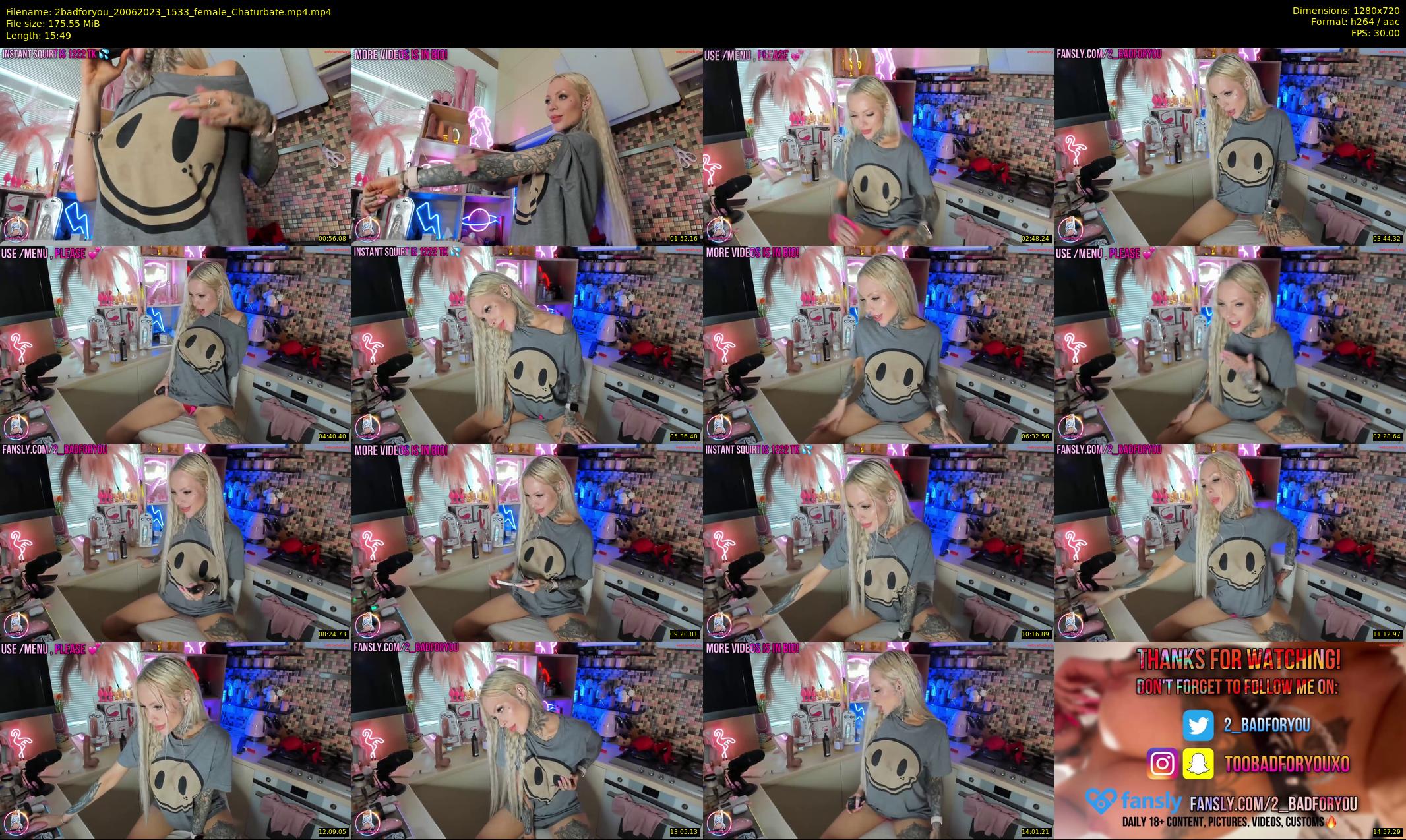 2badforyou — 16 minute Chaturbate couple cam show recording, 720p, Jun 20, 2023