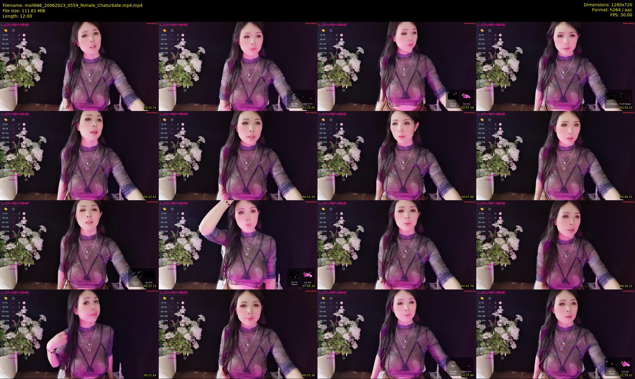 moli666 — 12 minute Chaturbate female cam show recording, 720p, Jun 20, 2023