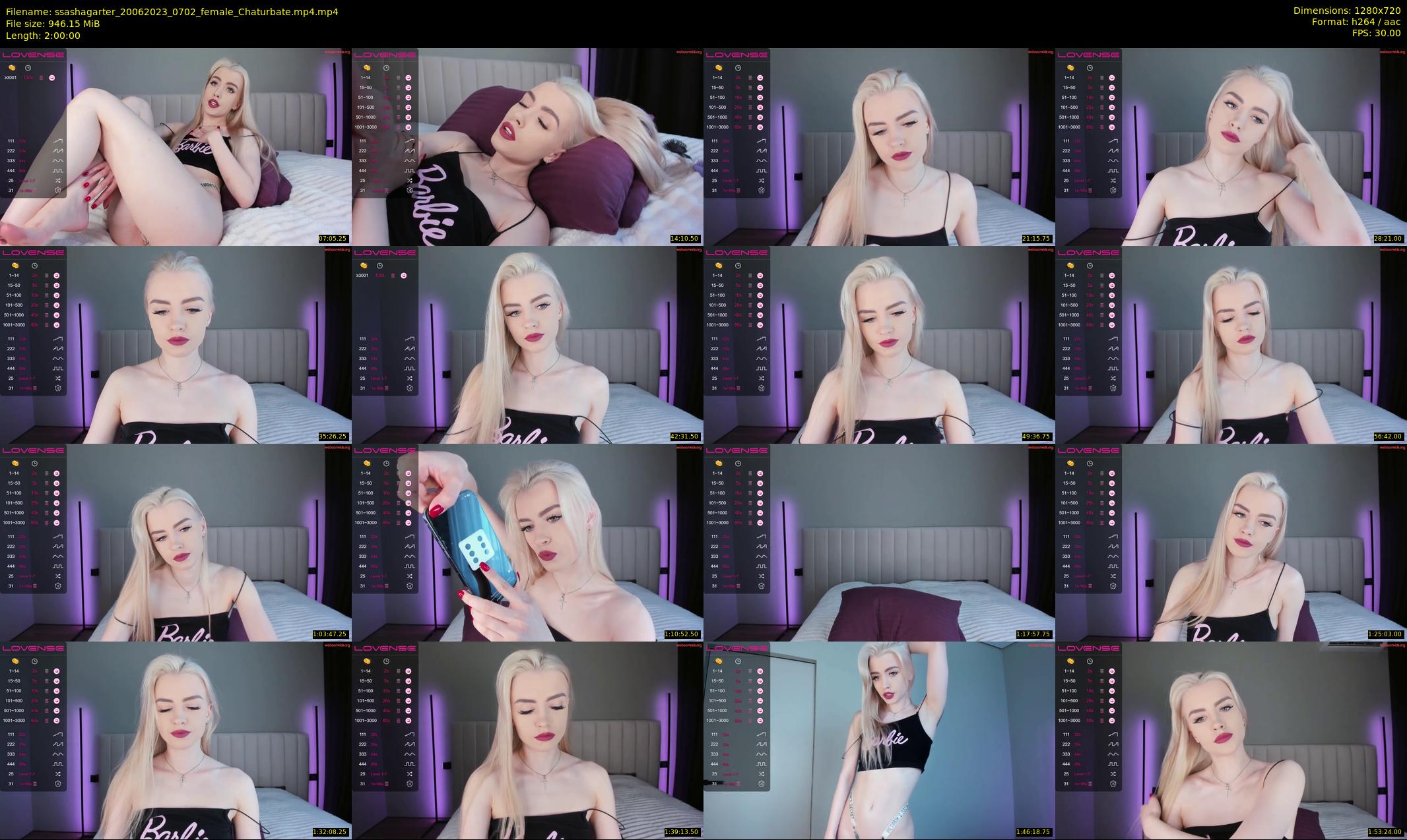 ssashagarter — 120 minute Chaturbate female cam show recording, 720p, Jun 20, 2023